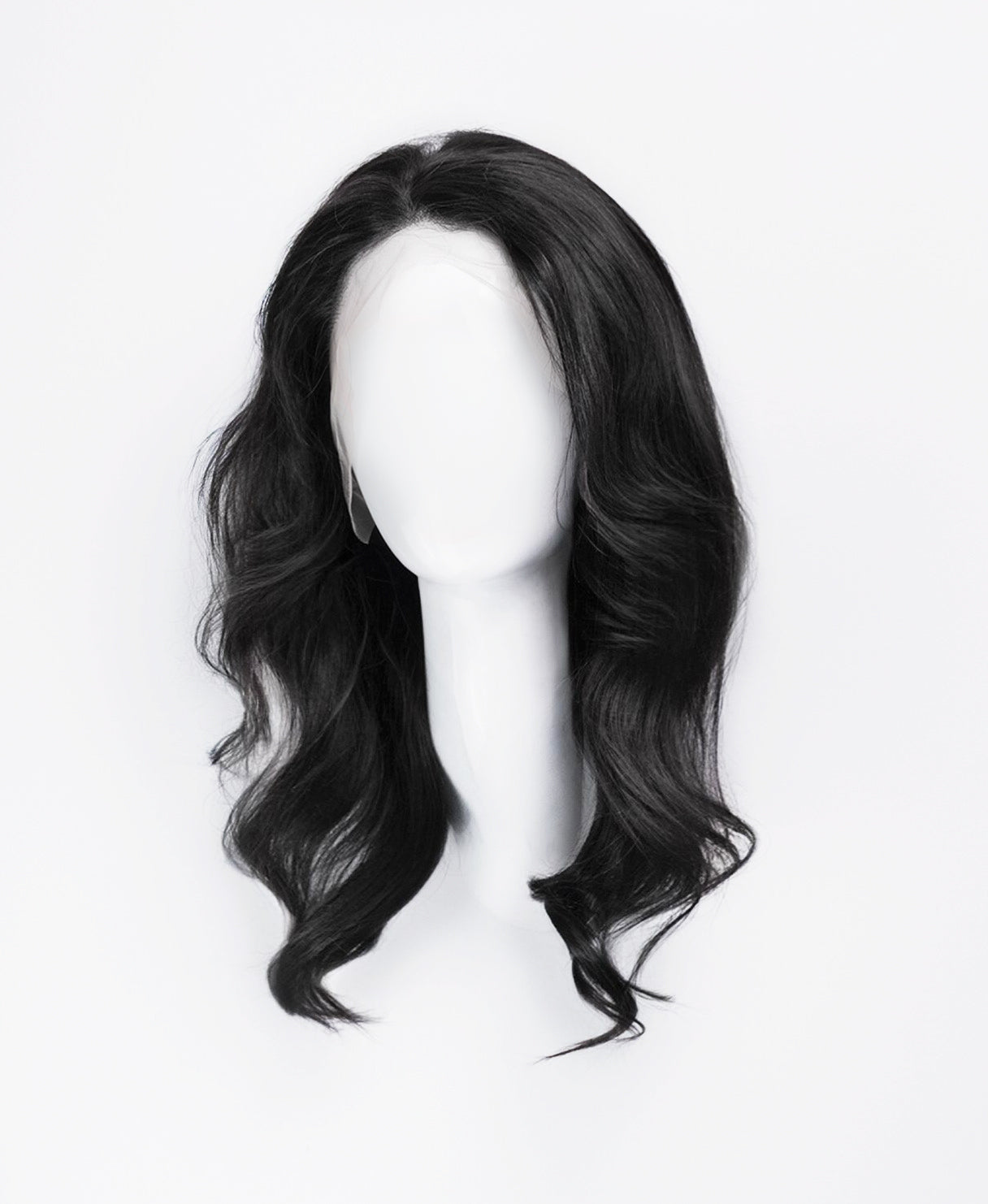 lace front human wig - 14" natural black.