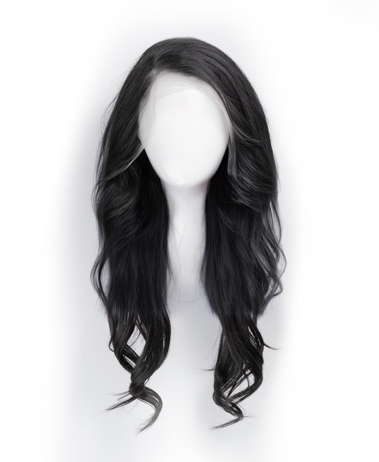lace front human wig - 20" natural black.