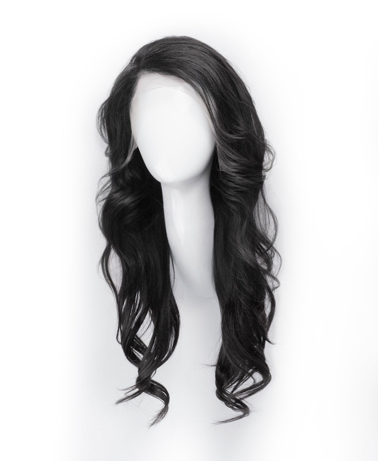lace front human wig - 20" natural black.