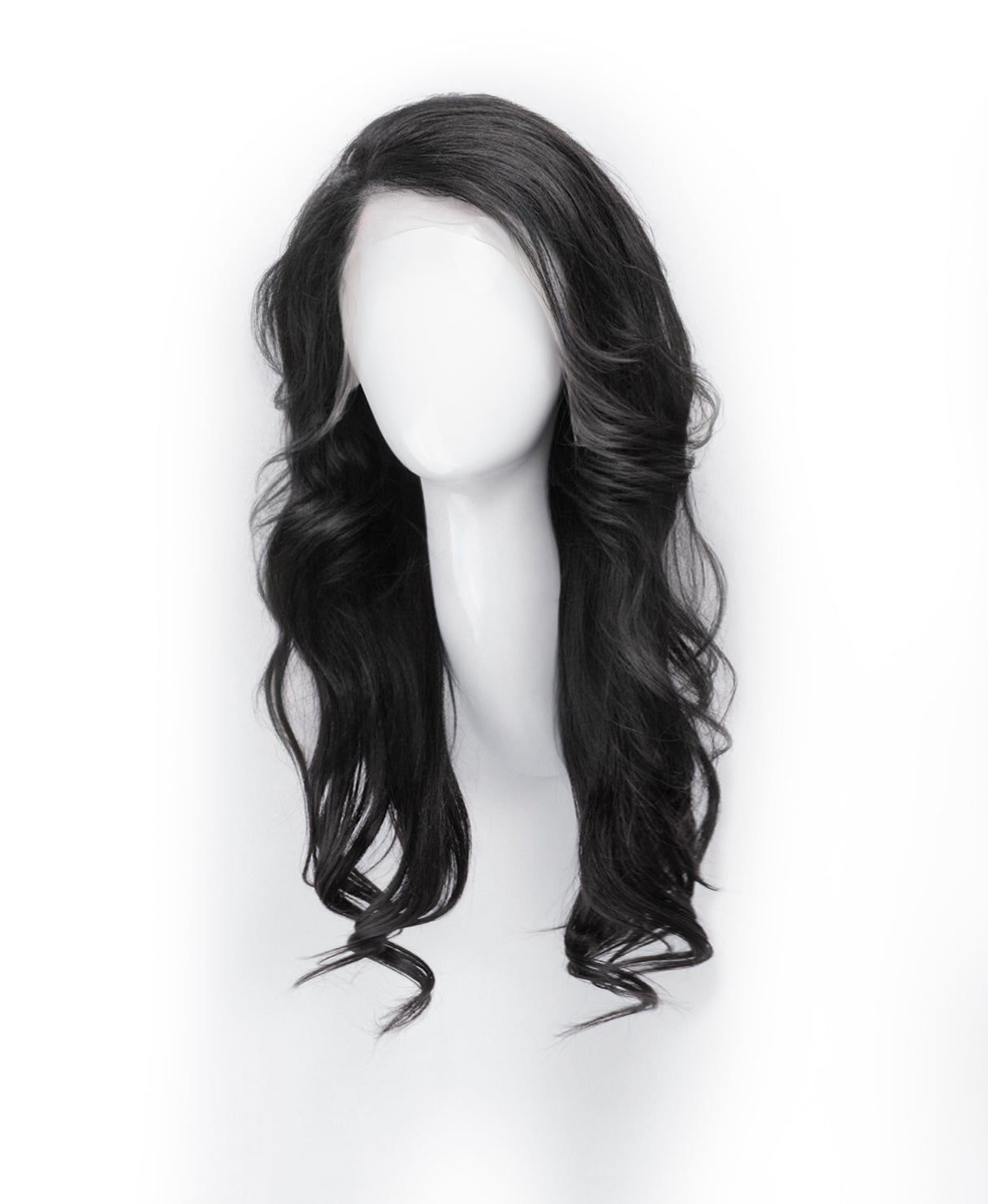 lace front human wig - 18" natural black.