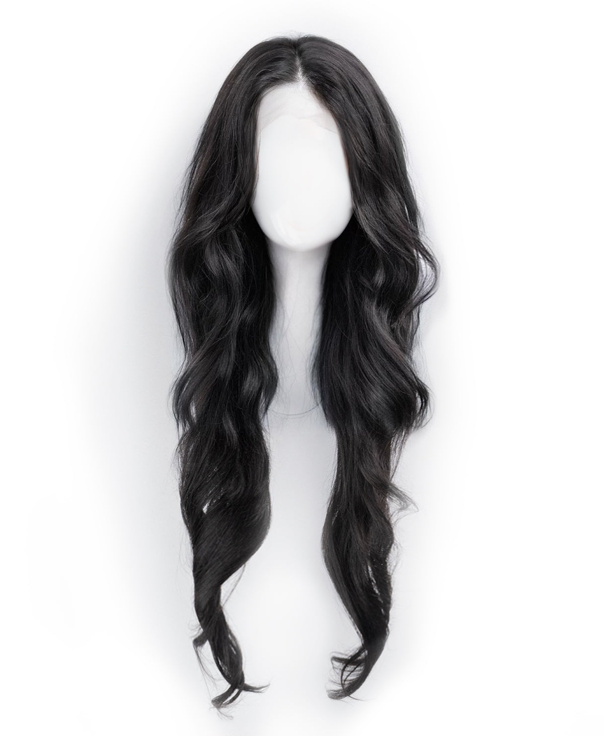 lace front human wig - 26" natural black.