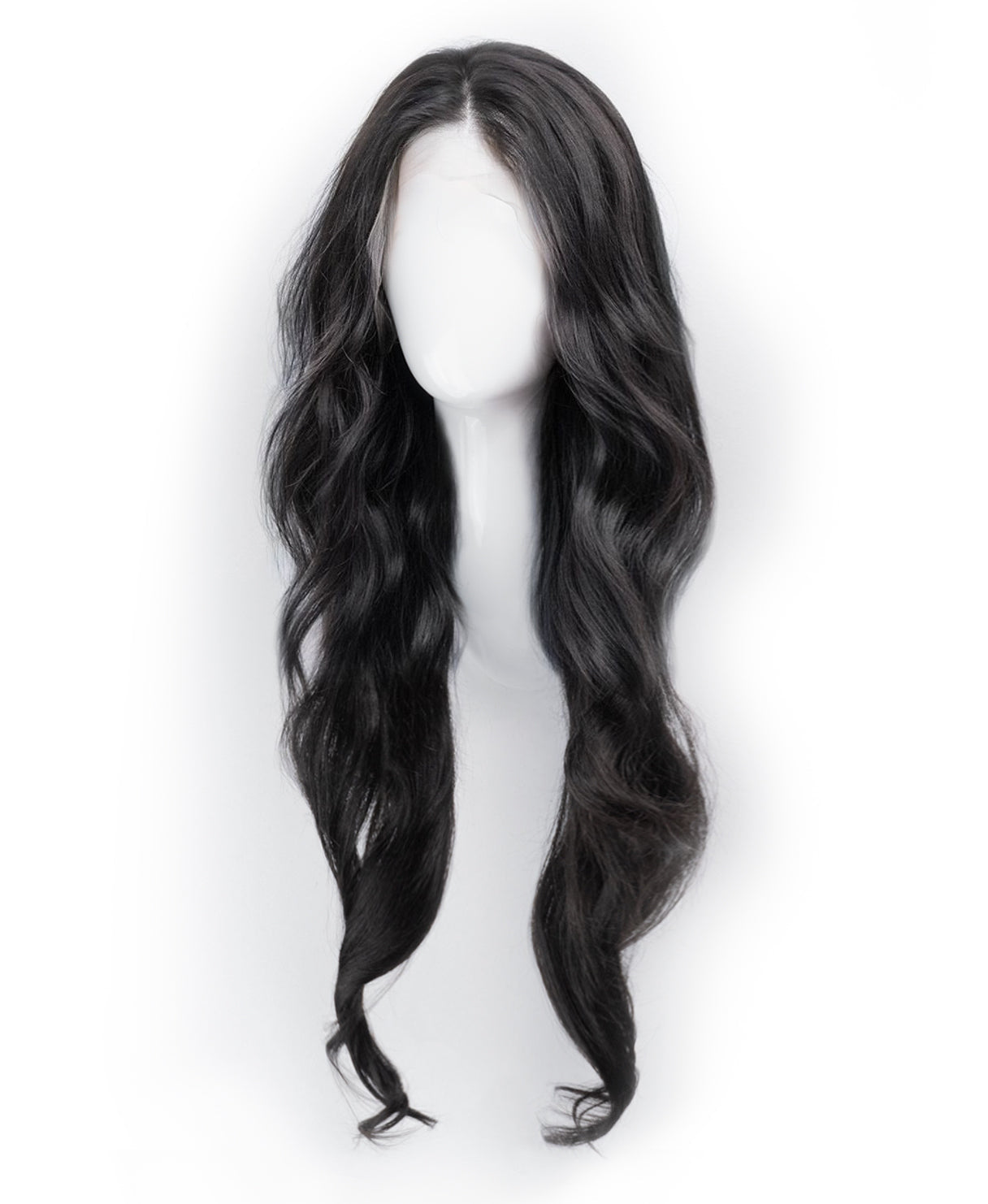 lace front human wig - 26" natural black.
