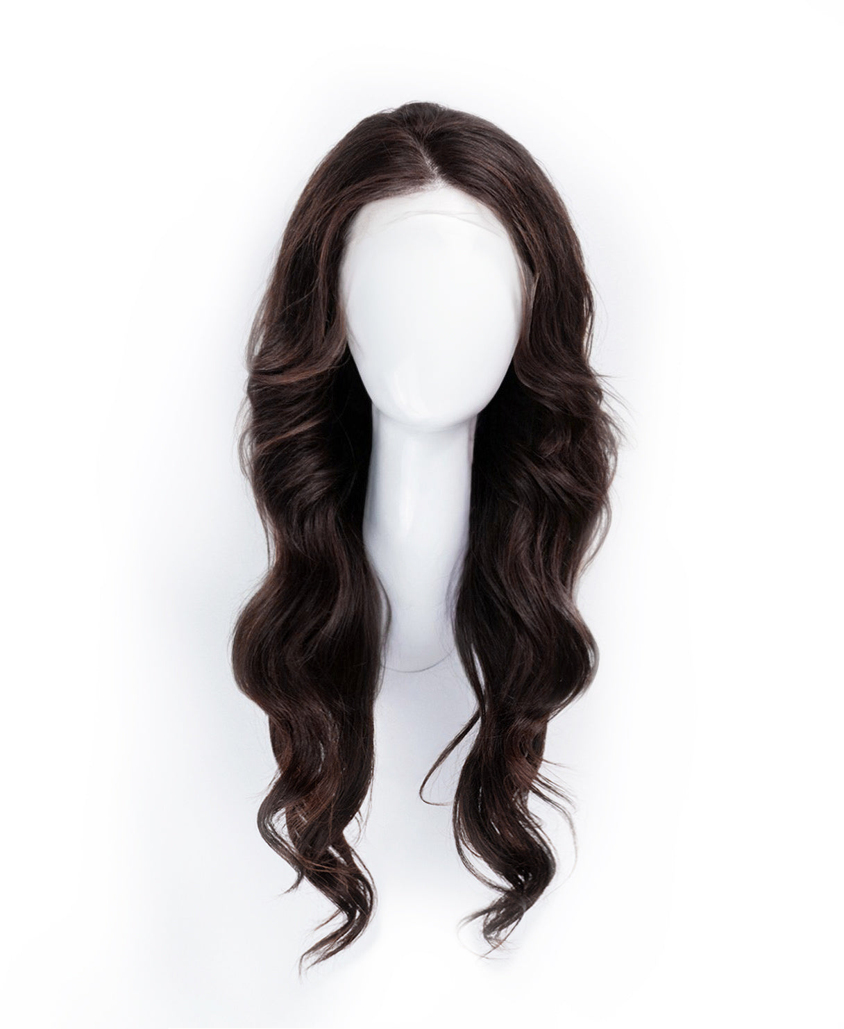lace front human wig - 20" chocolate brown.