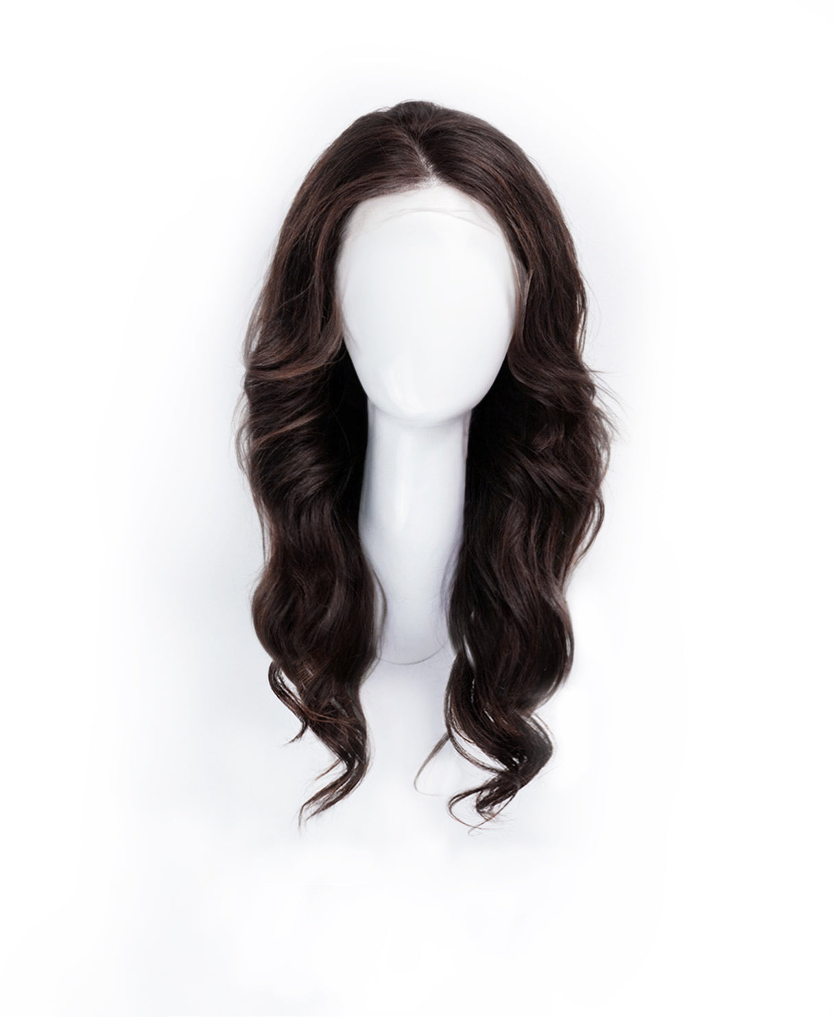 lace front human wig - 18" chocolate brown.