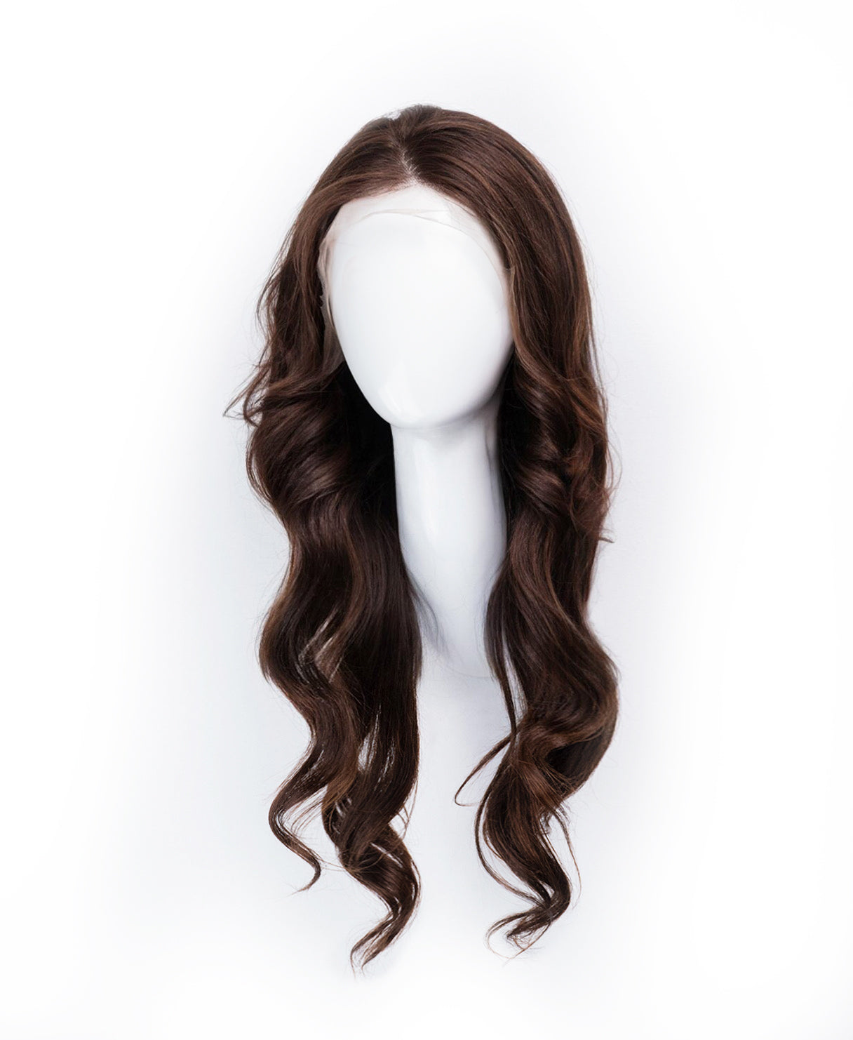 lace front human wig - 20" chocolate brown.