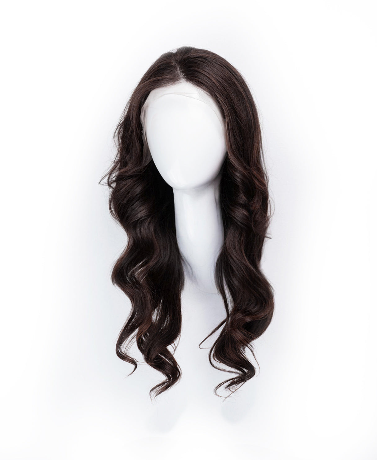 lace front human wig - 18" chocolate brown.