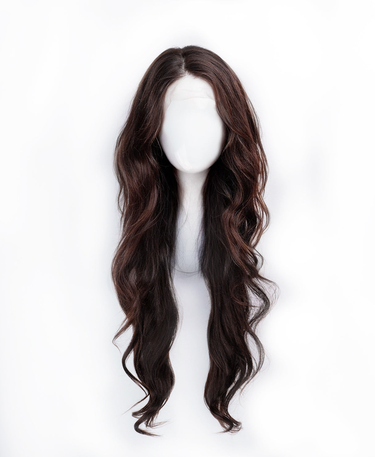 lace front human wig - 24" chocolate brown.