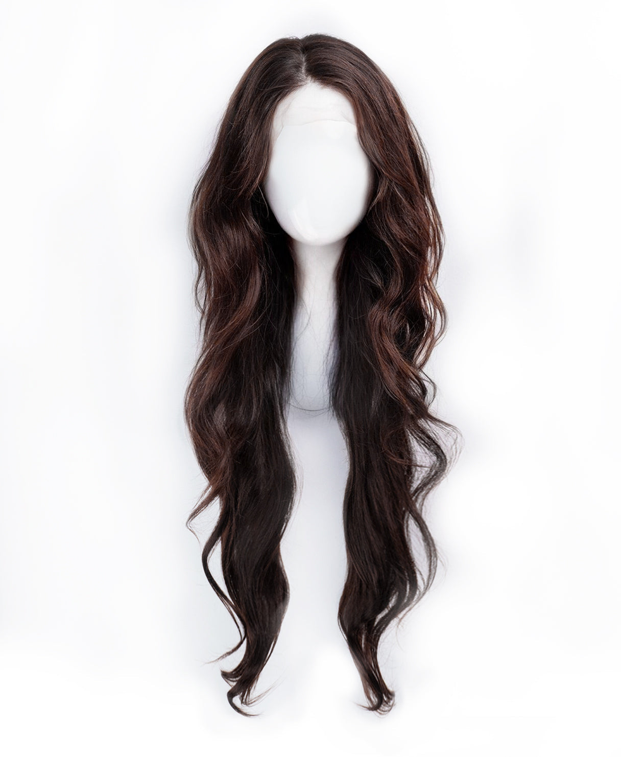 lace front human wig - 26" chocolate brown.