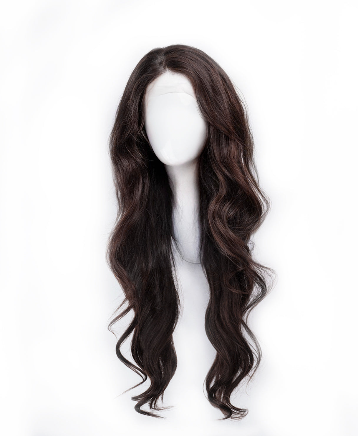 lace front human wig - 24" chocolate brown.