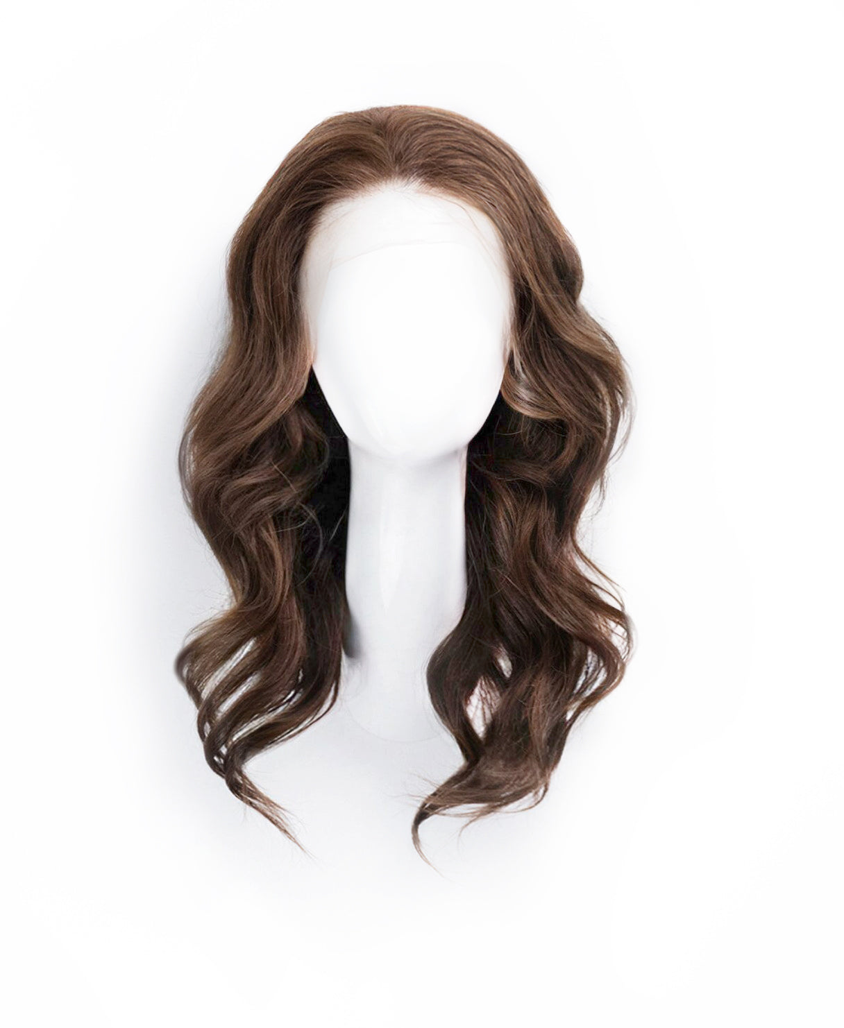 lace front human wig - 14" medium brown.