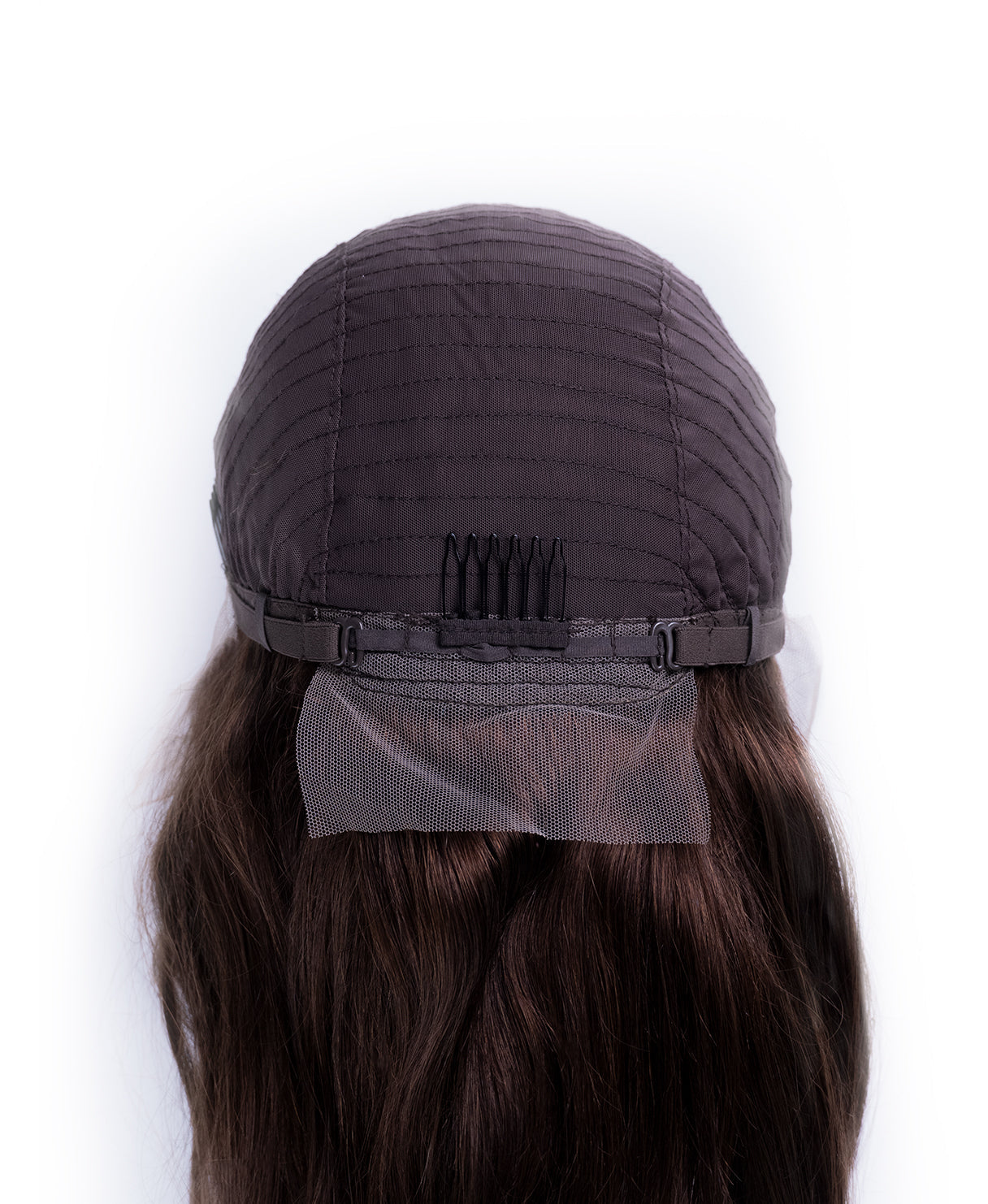 lace front human wig - 18" chocolate brown.