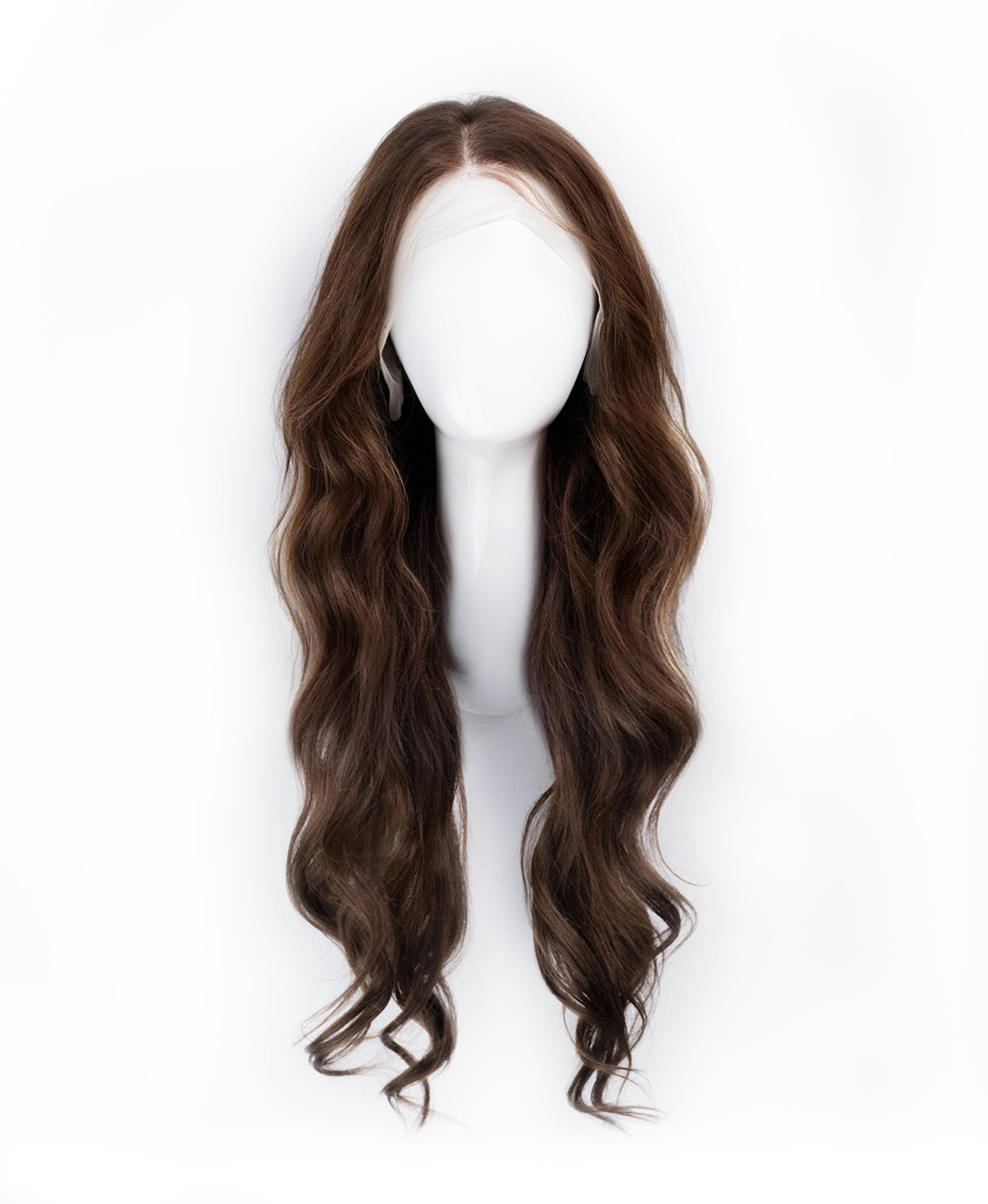 lace front human wig - 24" medium brown.