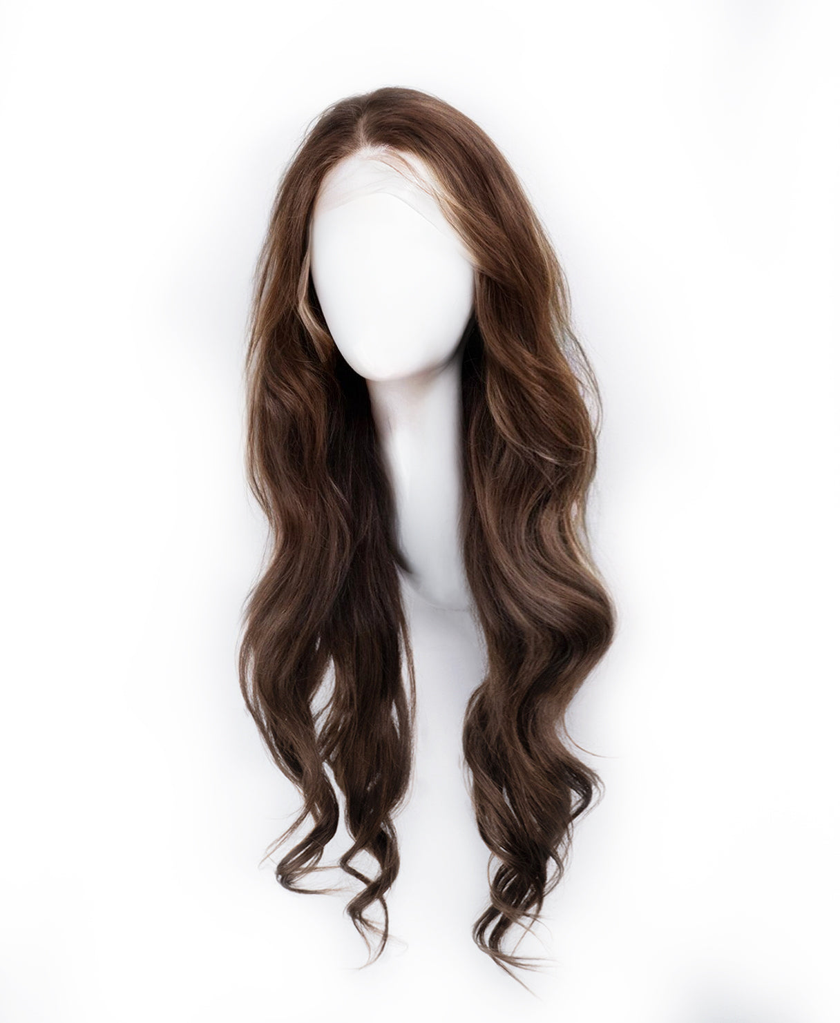 lace front human wig - 24" medium brown.