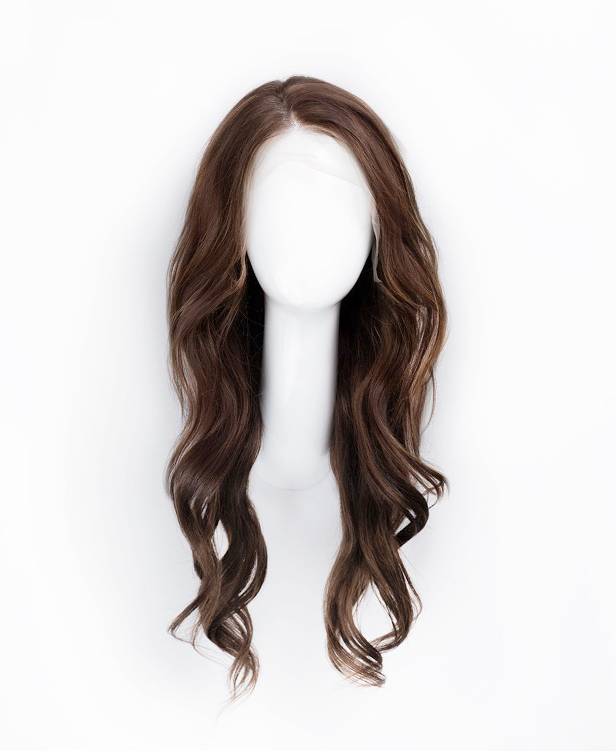 lace front human wig - 20" medium brown.