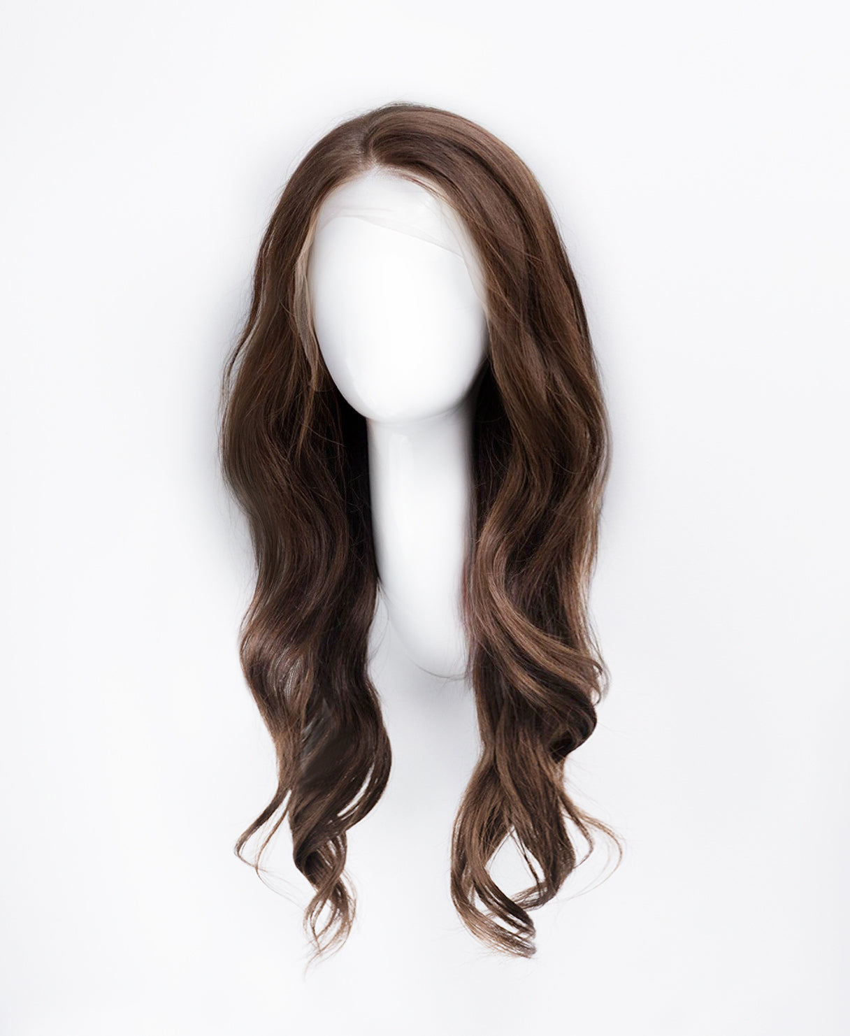 lace front human wig - 20" medium brown.