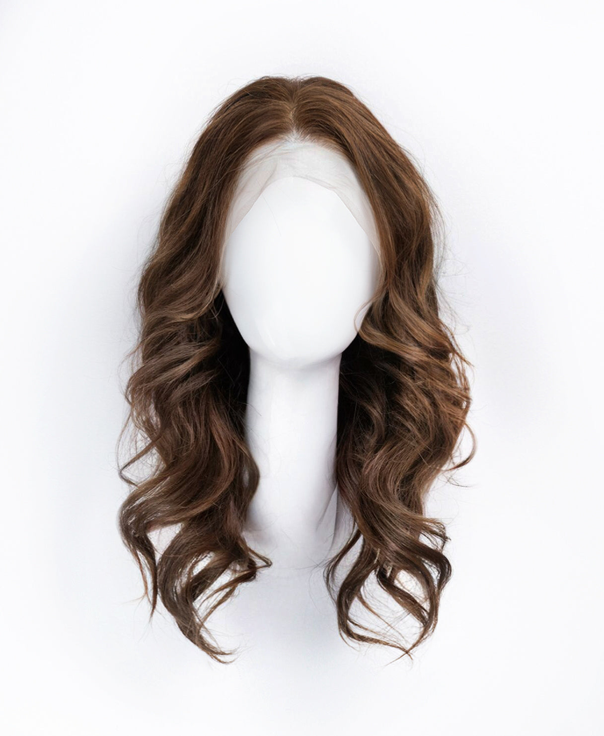 lace front human wig - 14" light brown.