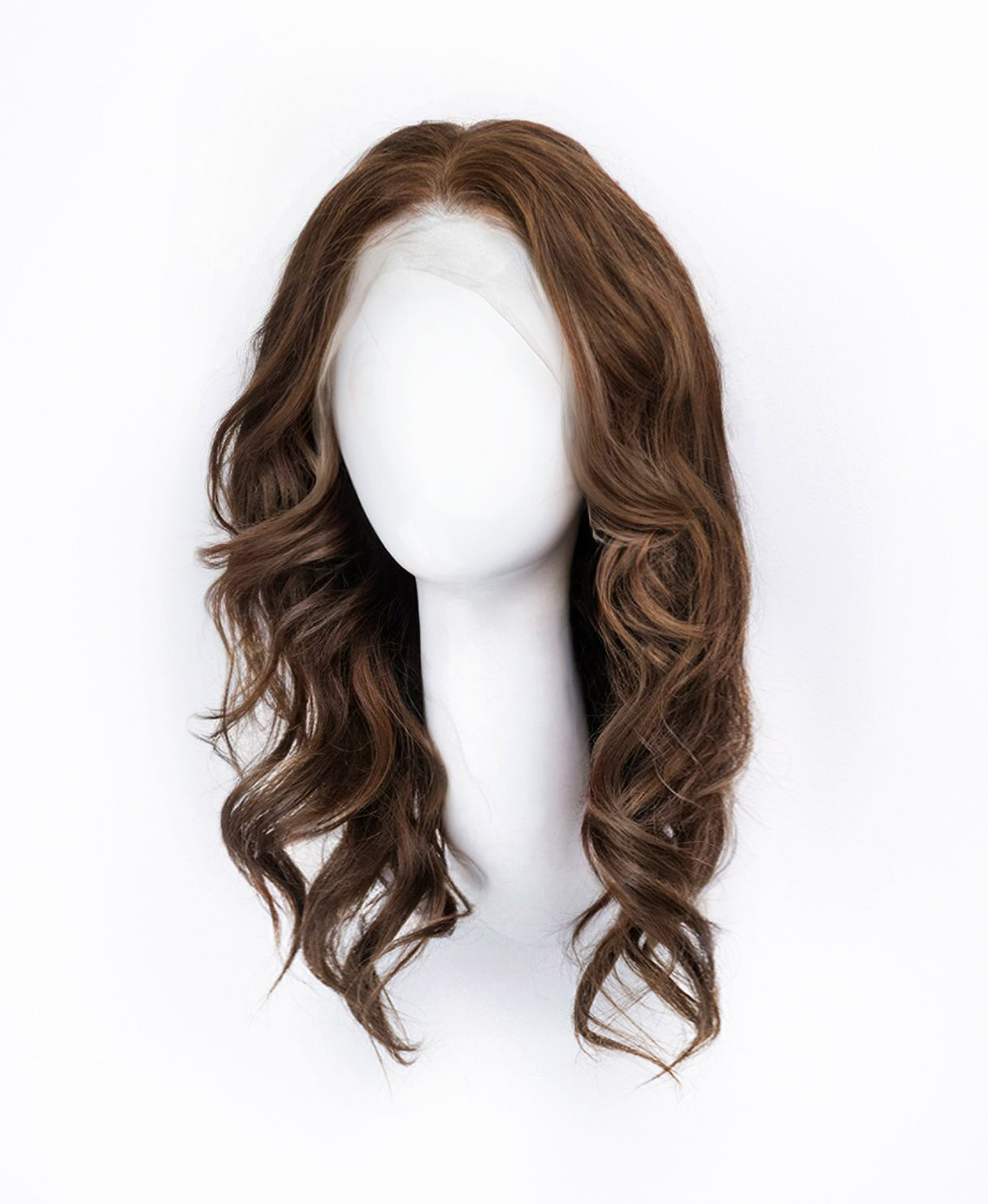 lace front human wig - 14" light brown.