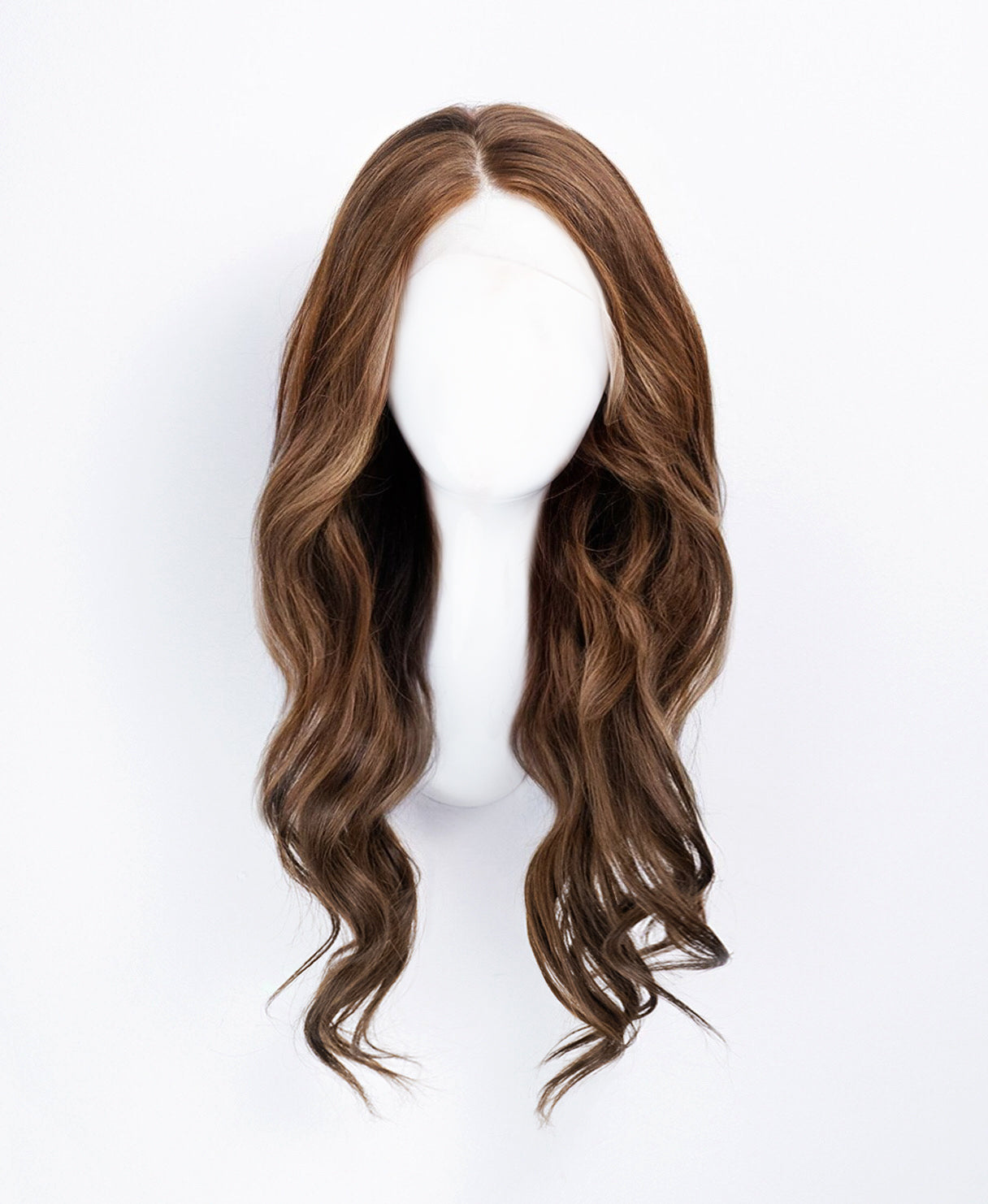 lace front human wig - 20" light brown.