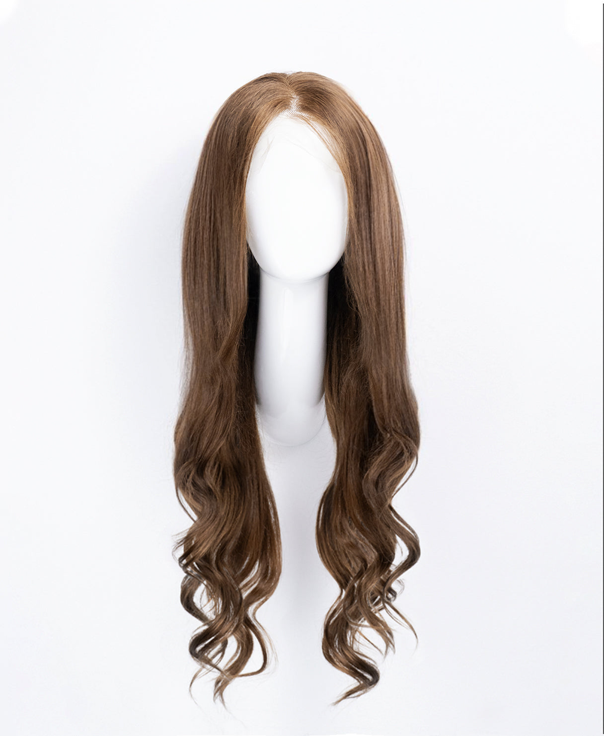 lace front human wig - 24" light brown.