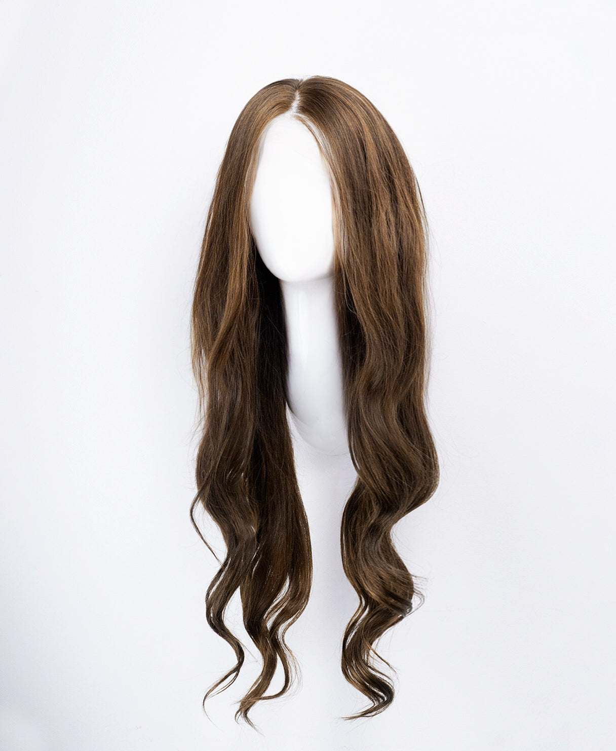 lace front human wig - 24" light brown.