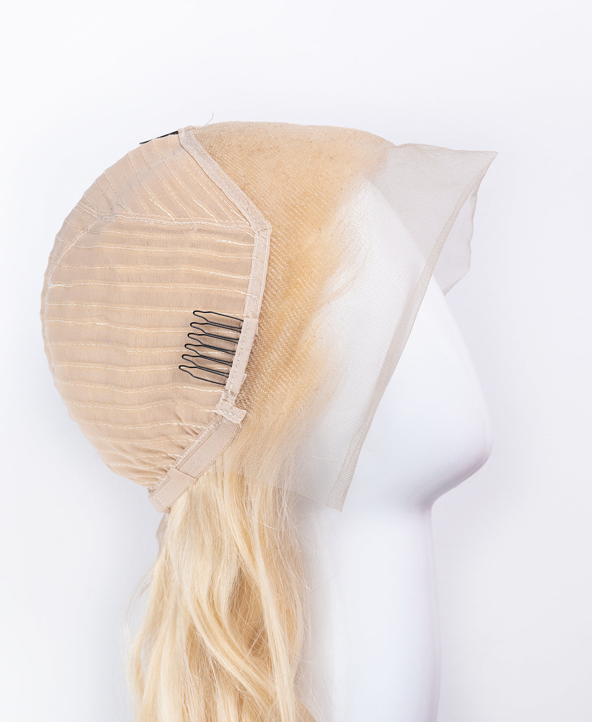 lace front human wig - 26" platinum blonde.