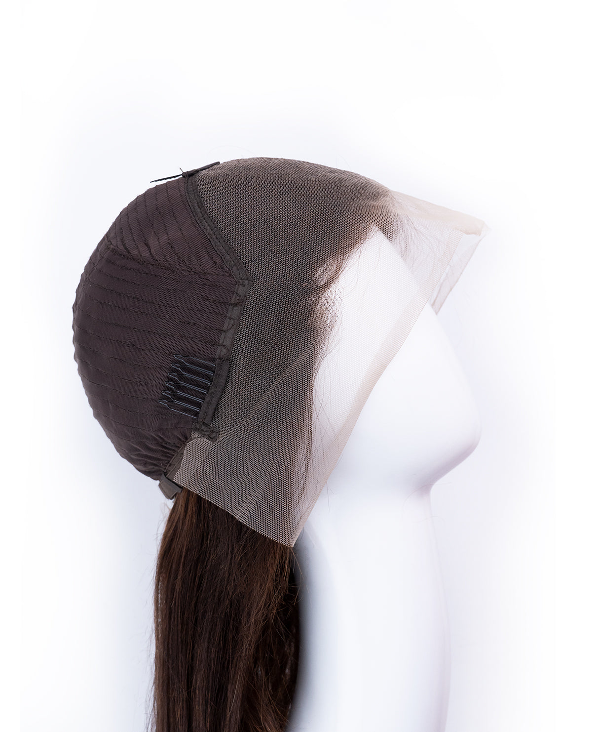 lace front human wig - 26" chocolate brown.