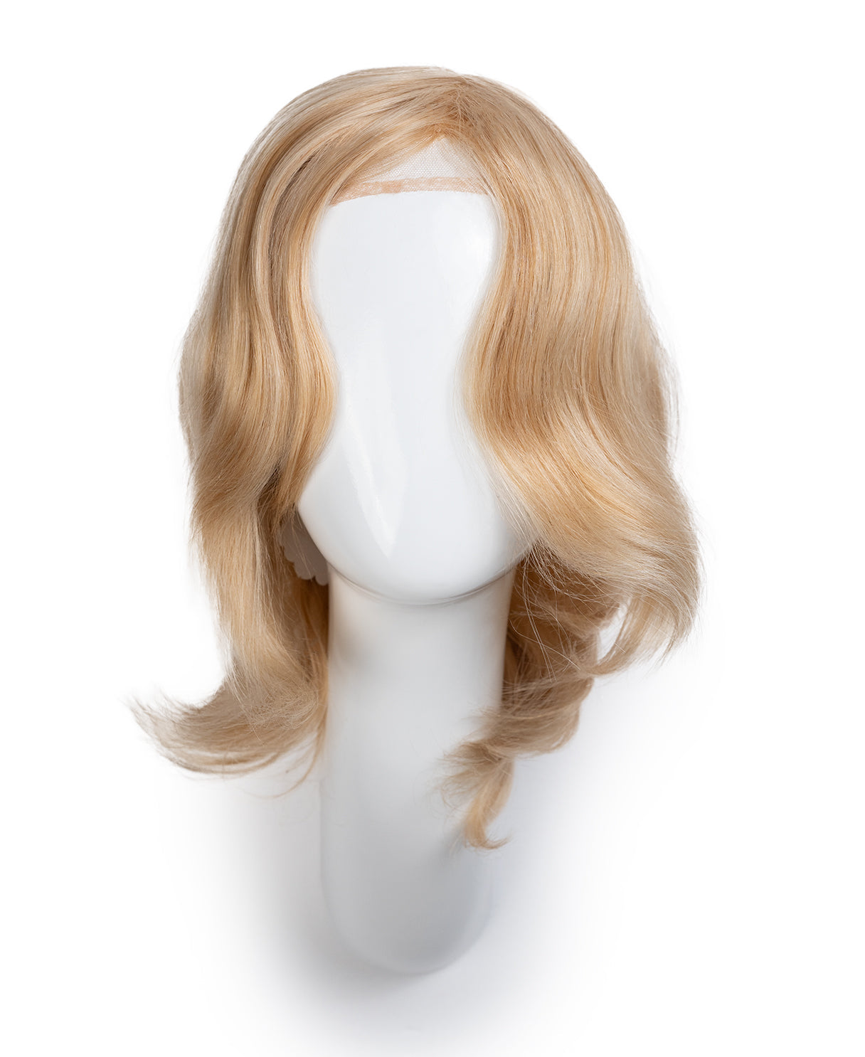 european virgin hair wig - 8" blonde highlights.