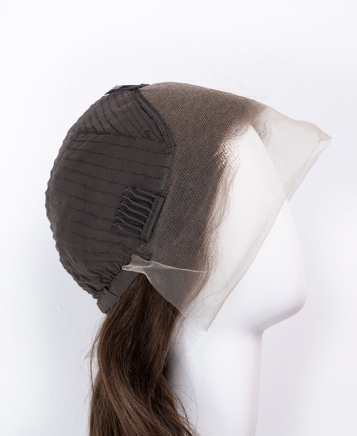 lace front human wig - 26" medium brown.