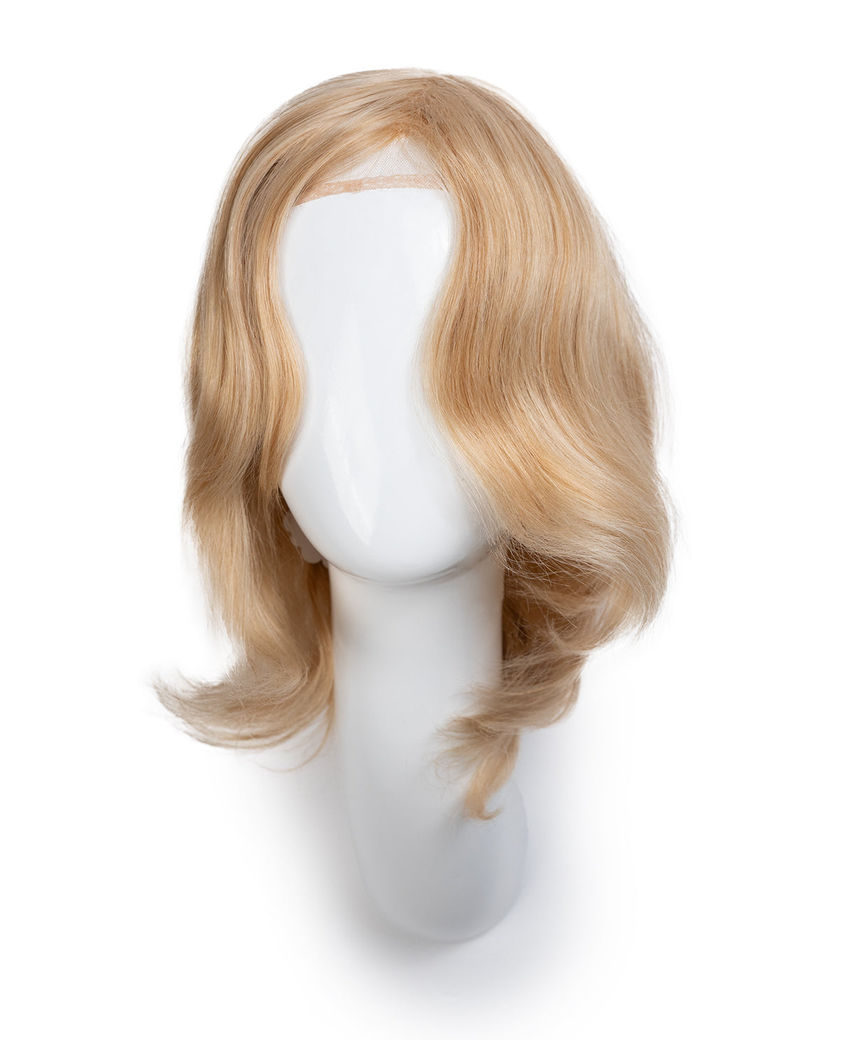 european virgin hair wig - 8" blonde highlights.