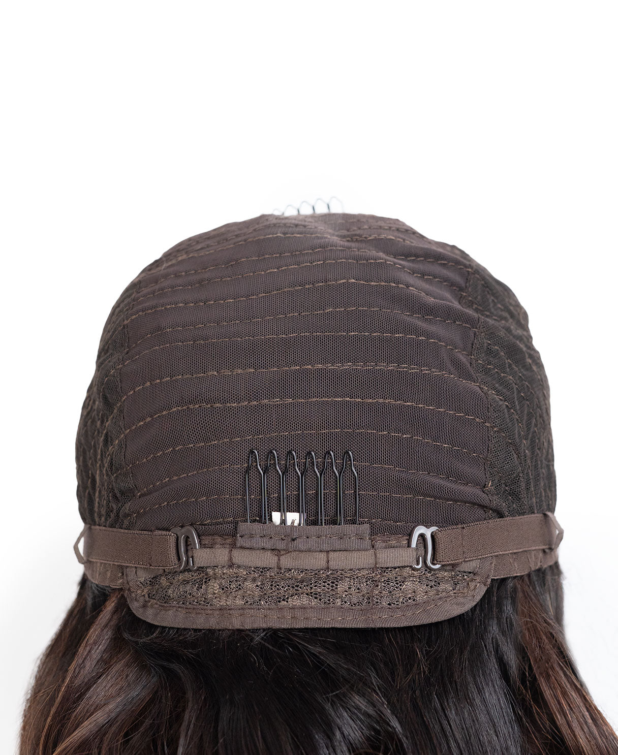 lace front wavy human wig - 18" brown melt.