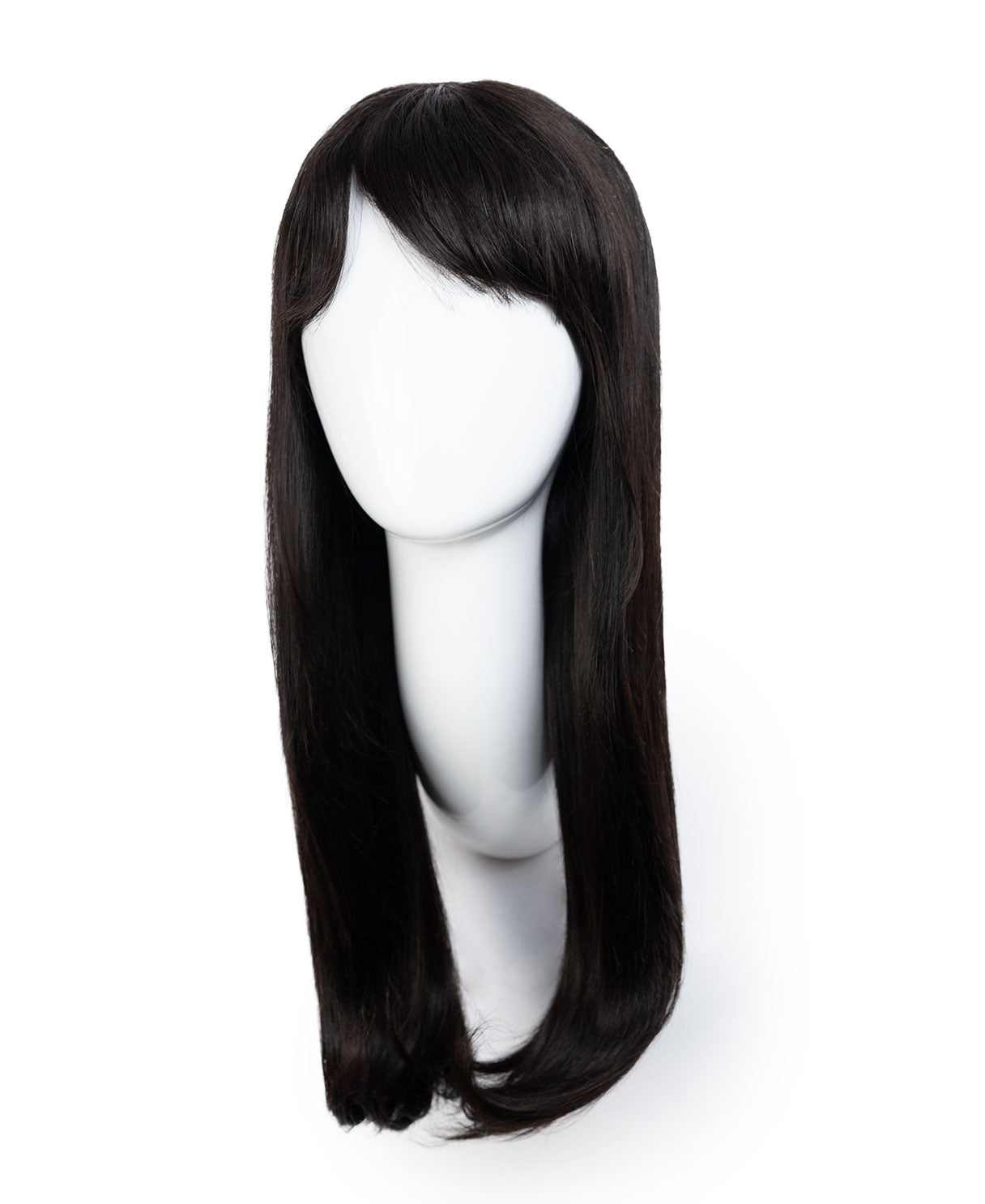 flipped ends blowout with fringe human wig - 18" espresso black.