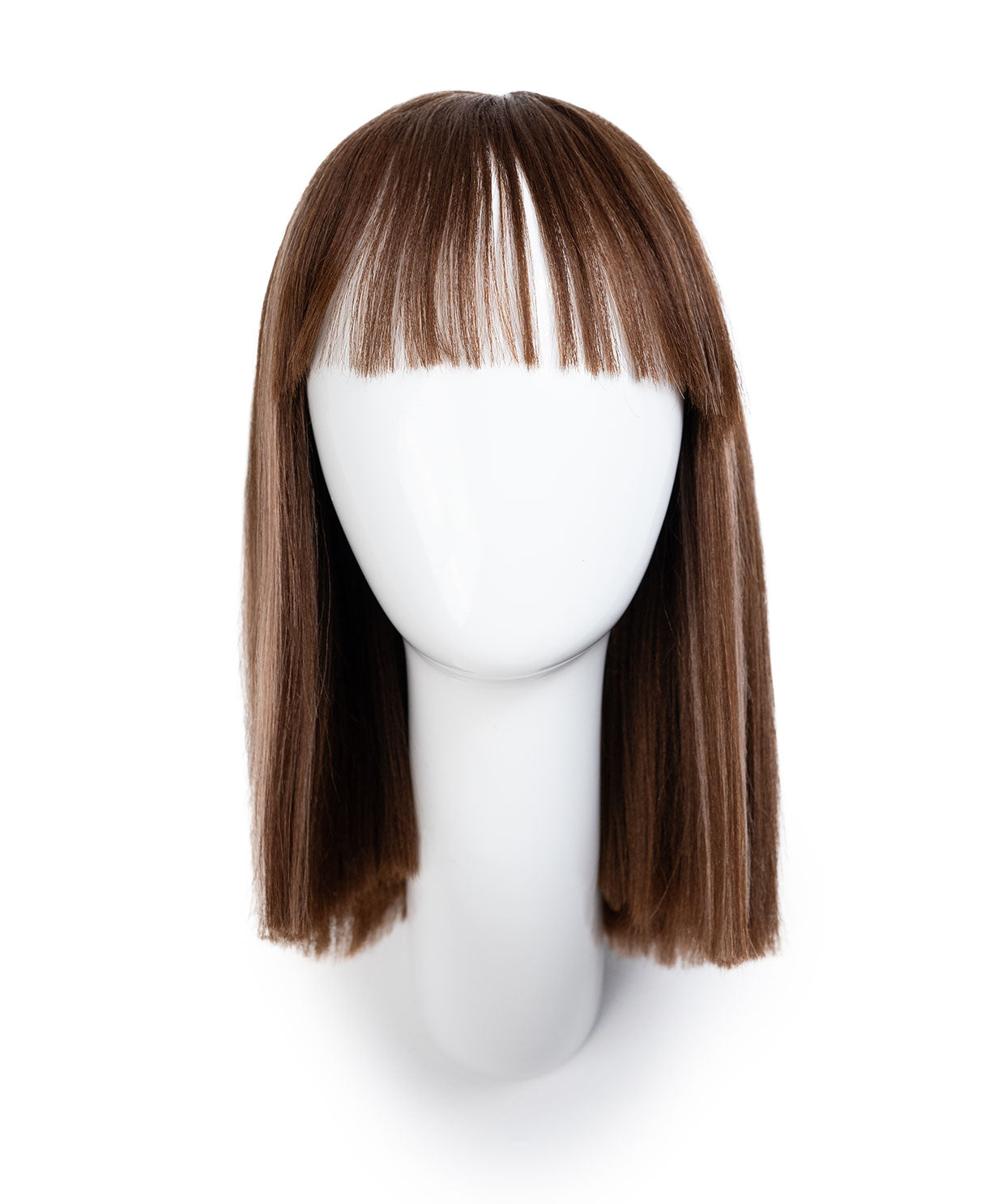 bob wig with fringe - 12" highlighted ash brown.