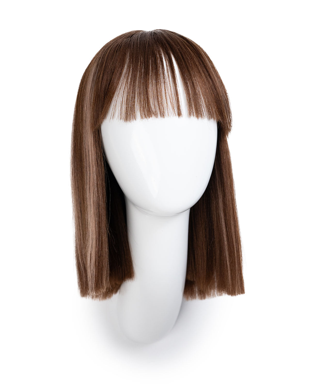 bob wig with fringe - 12" highlighted ash brown.