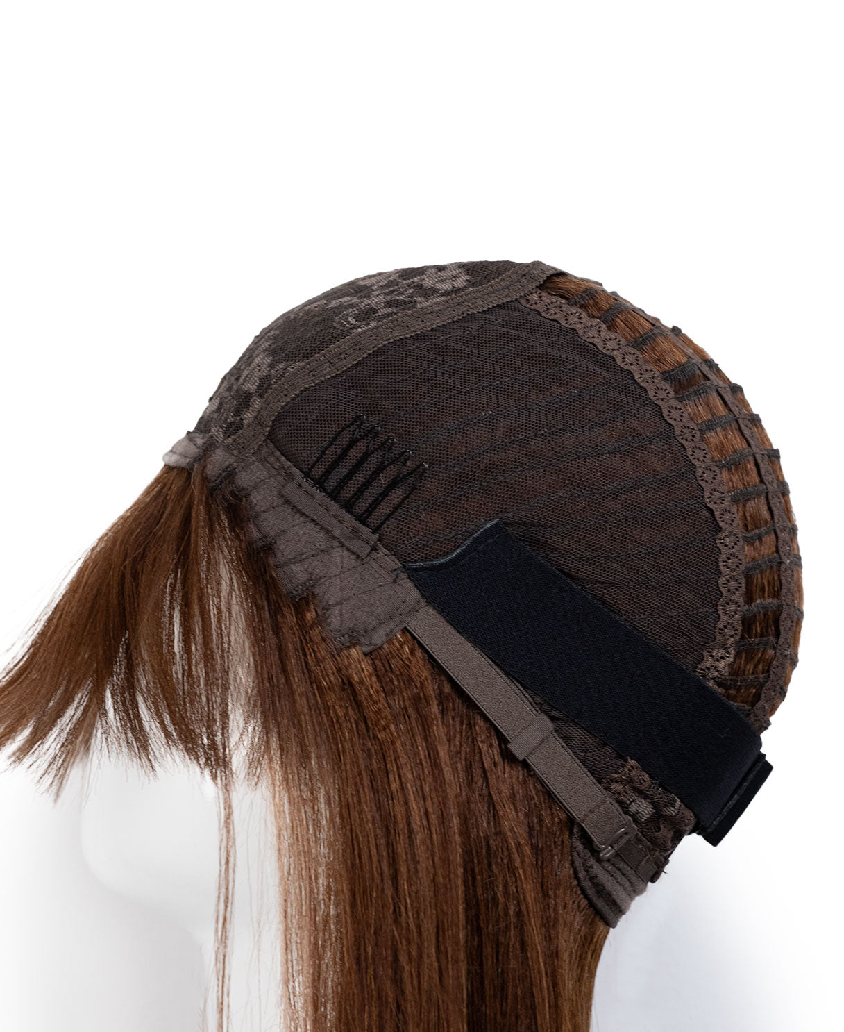 bob wig with fringe - 12" highlighted ash brown.