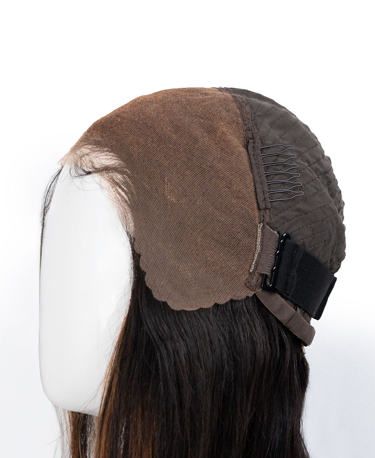 put on & go pre-cut lace human wig - 18" mocha balayage.