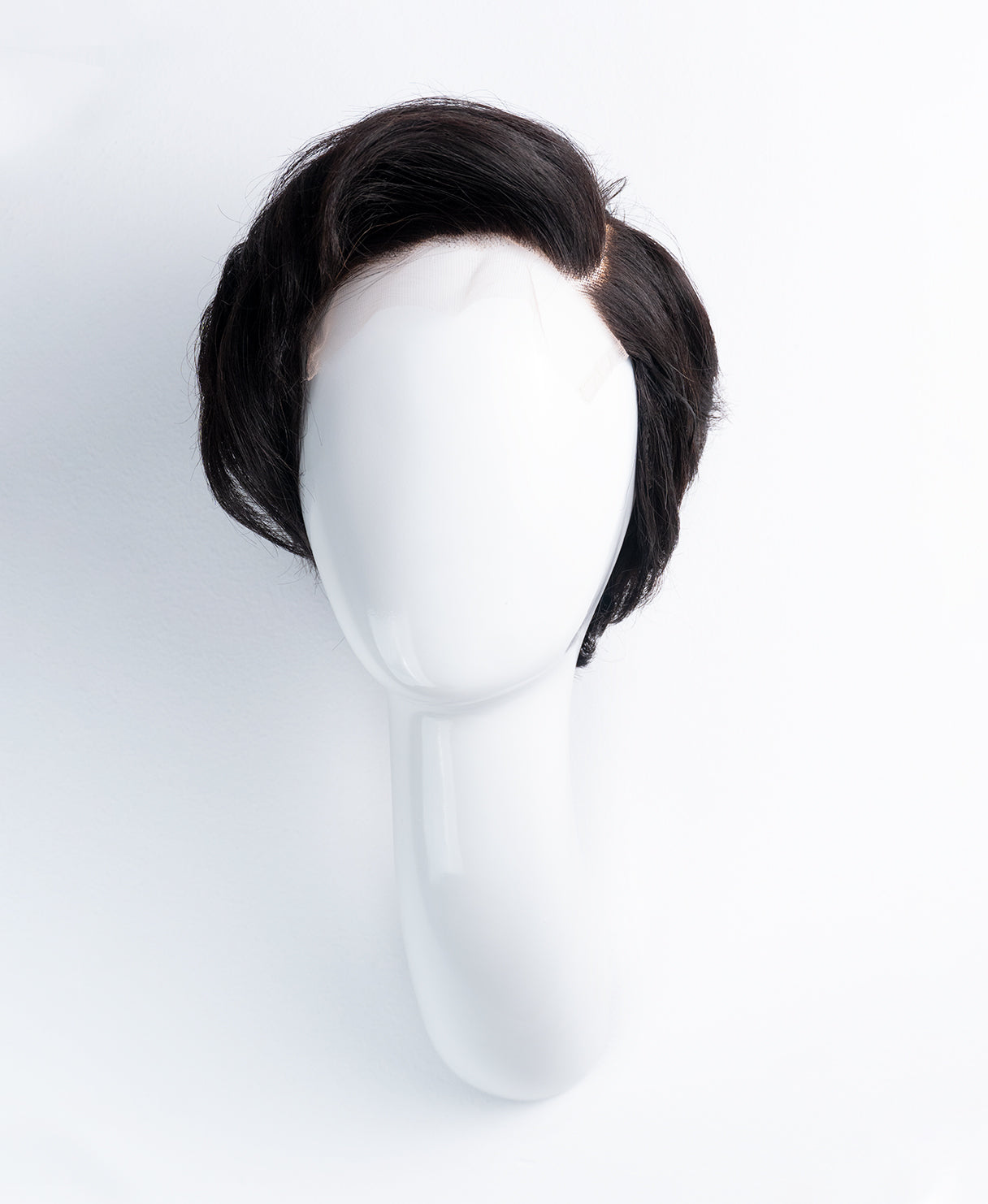 short wedge human Wig - 6” natural black.