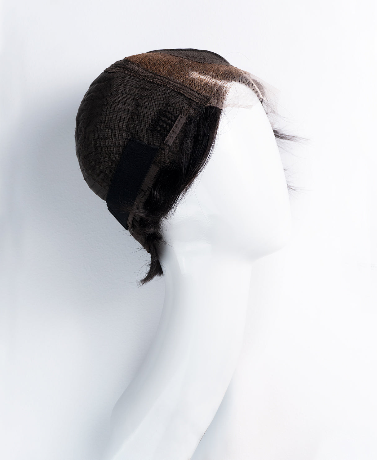 short wedge human Wig - 6” natural black.