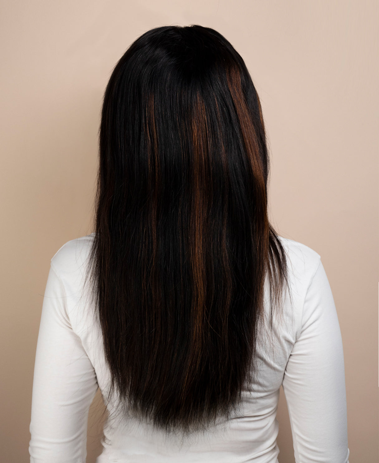 put on & go pre-cut lace human wig - 18" mocha balayage.