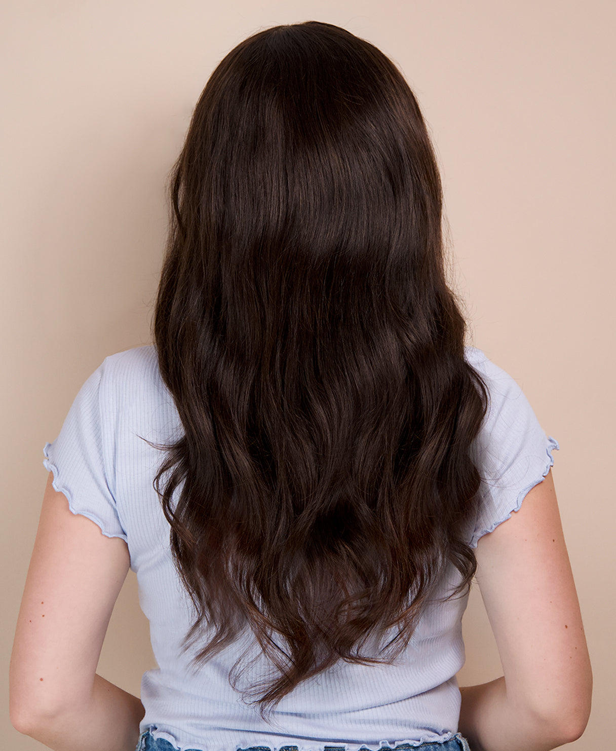 lace front human wig - 20" chocolate brown.