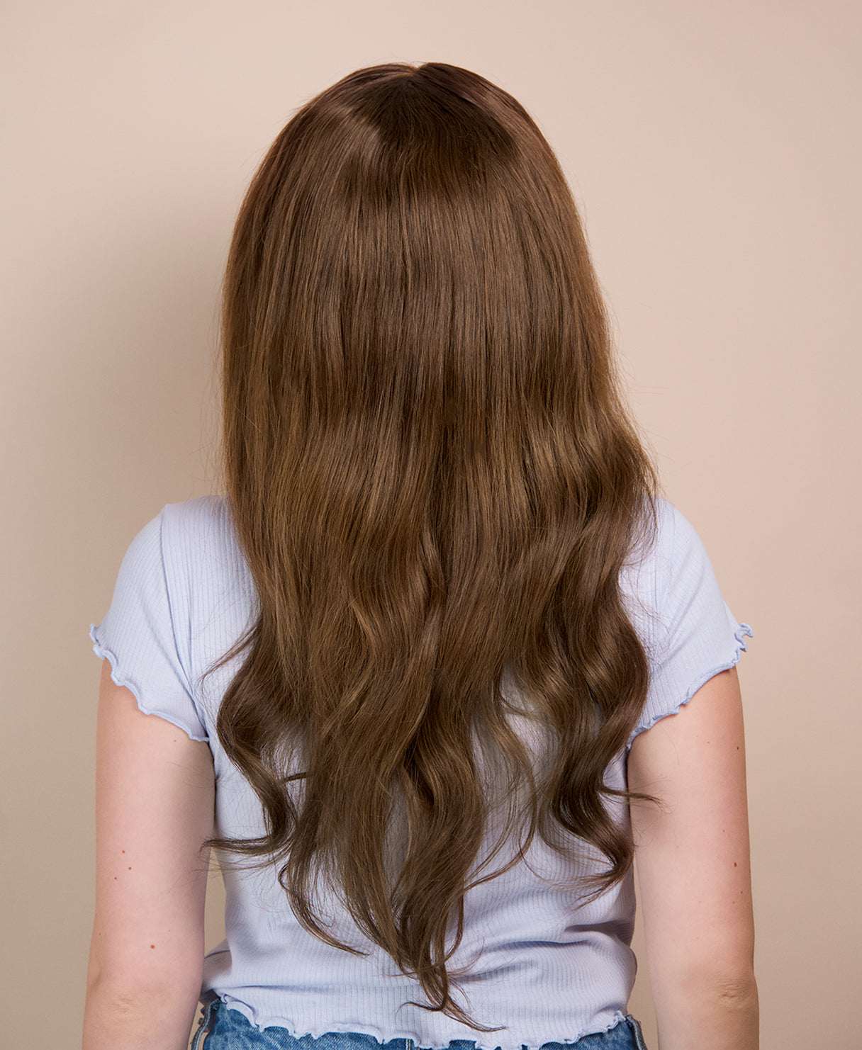 lace front human wig - 20" light brown.