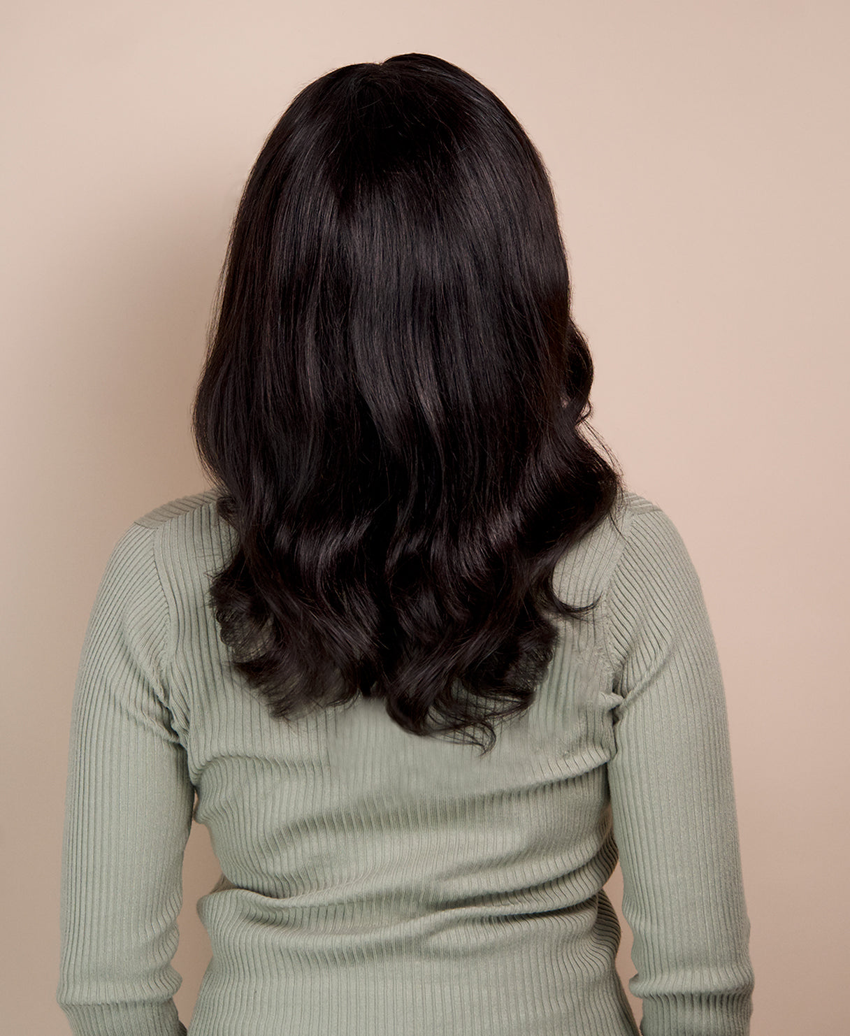 lace front human wig - 14" natural black.