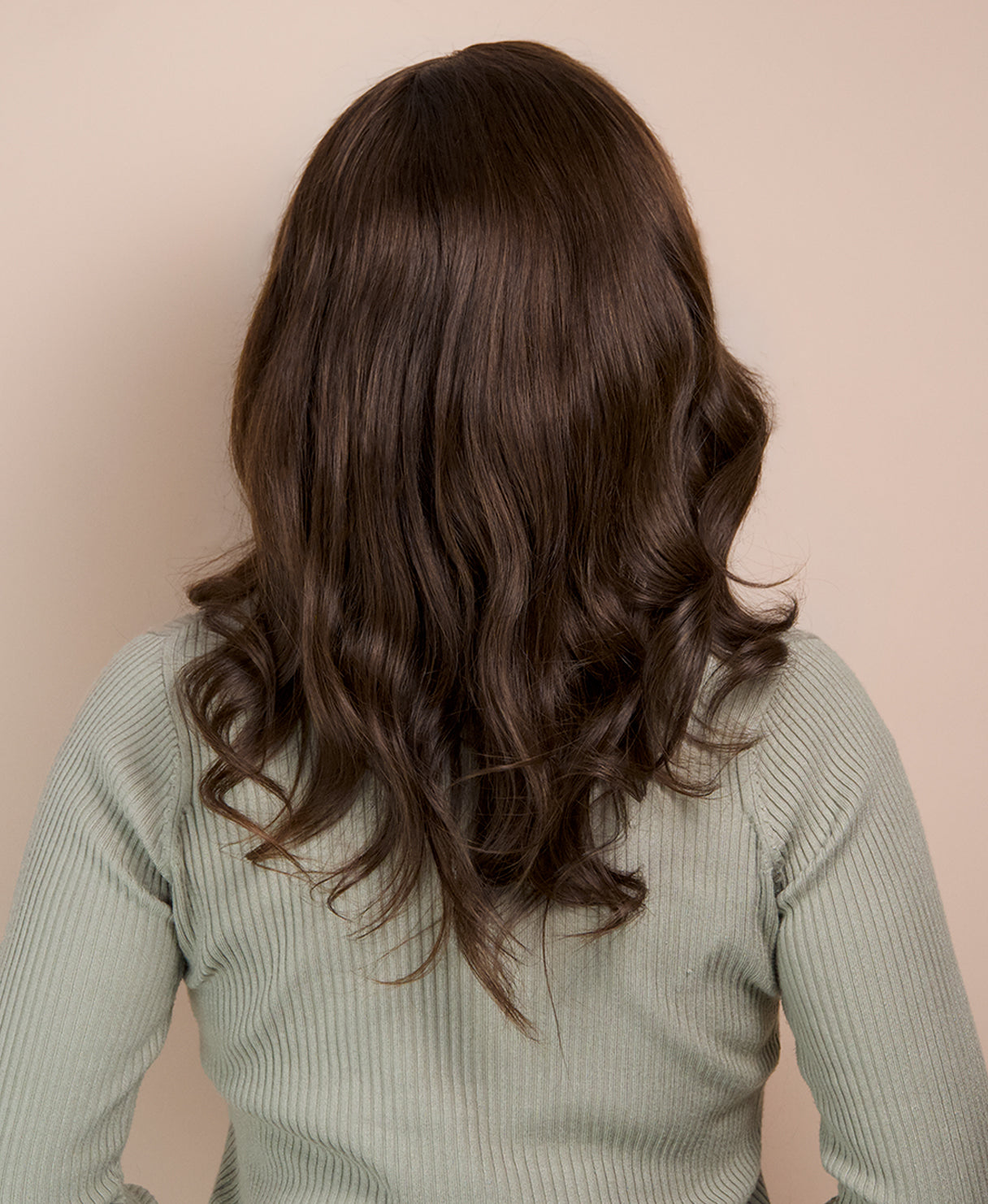 lace front human wig - 14" medium brown.