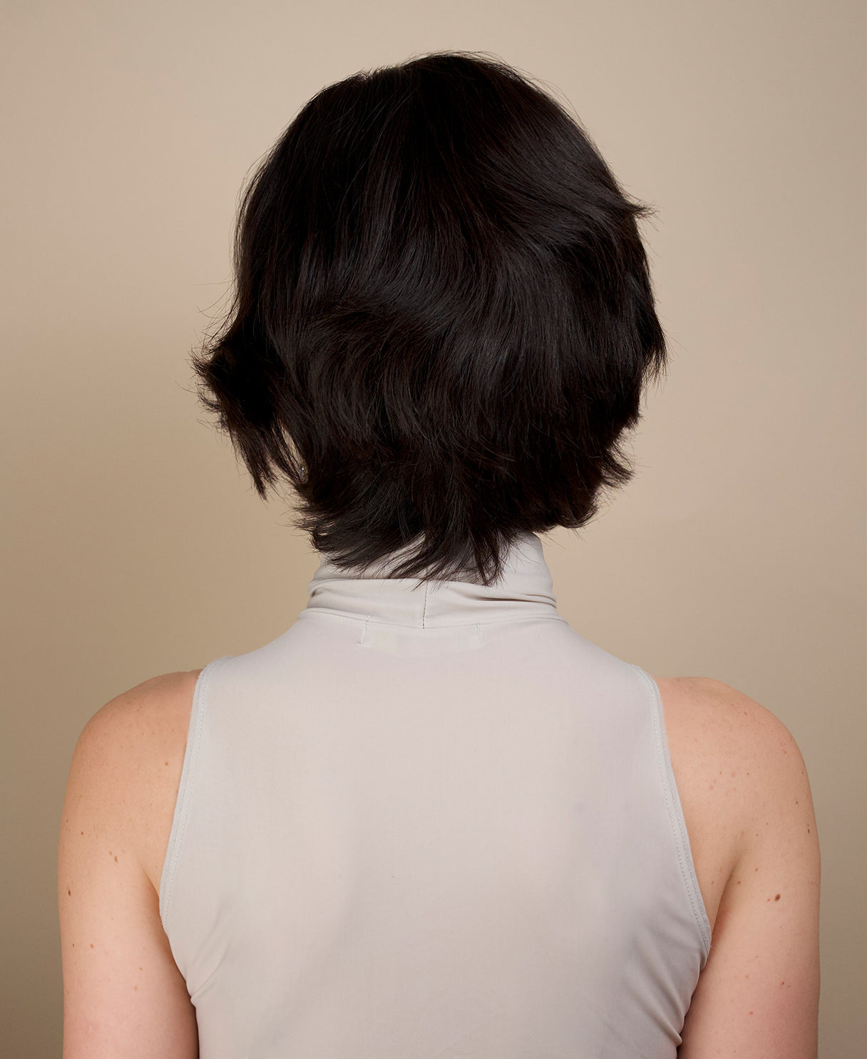 european virgin hair wig - 6" natural black.