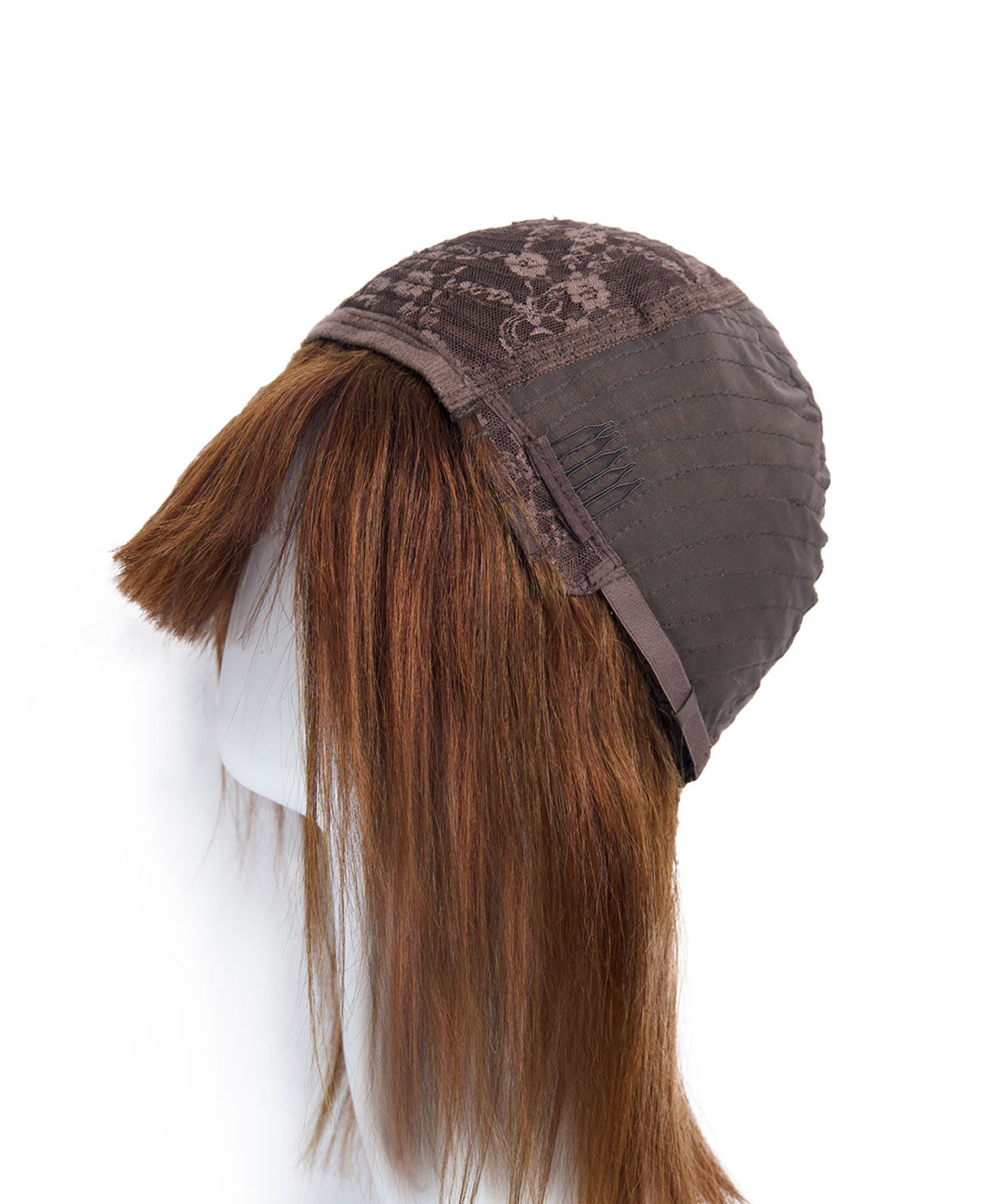 bob wig with fringe - 10" light brown.