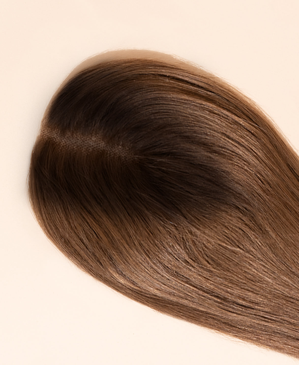 premium hair topper 14" rooted brown.