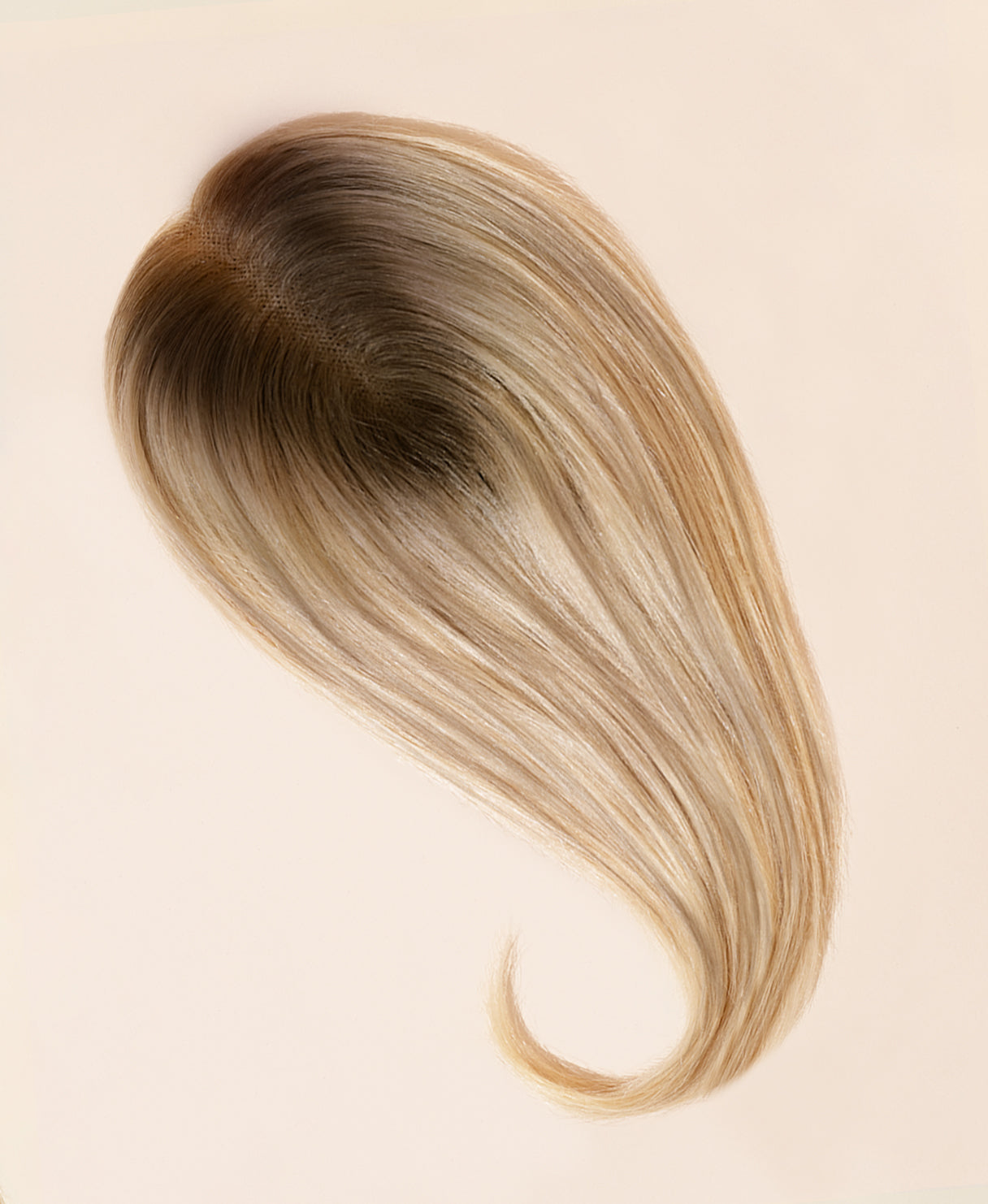 premium hair topper 14" rooted blonde highlights.