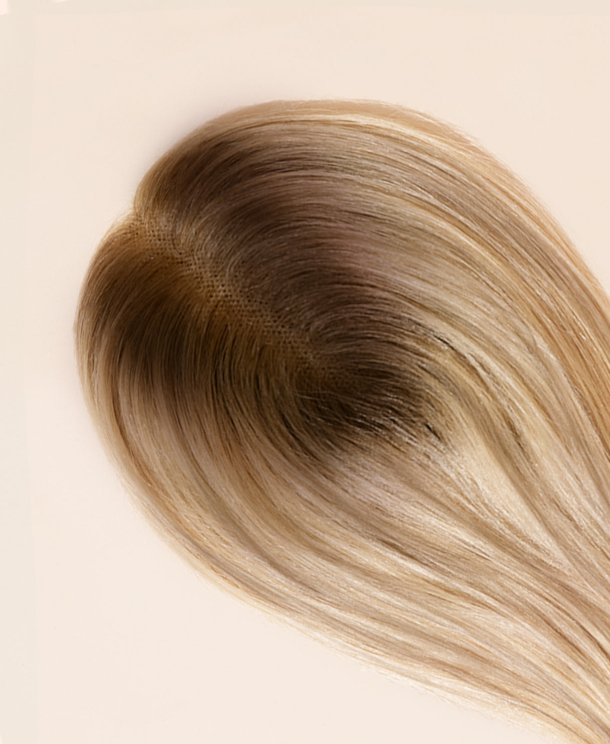 premium hair topper 14" rooted blonde highlights.