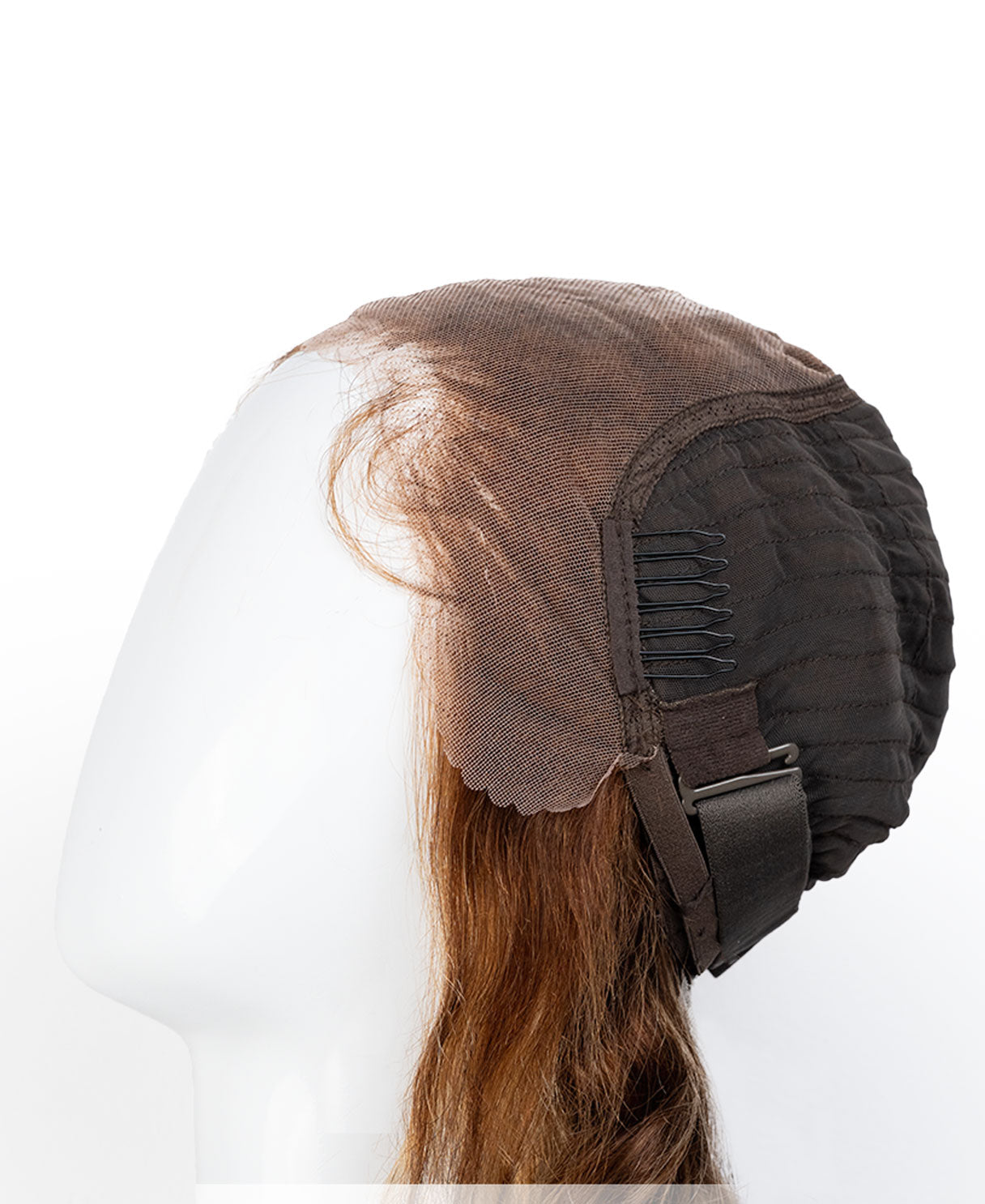 put on & go pre-cut lace wavy human wig - 16" caramel balayage.