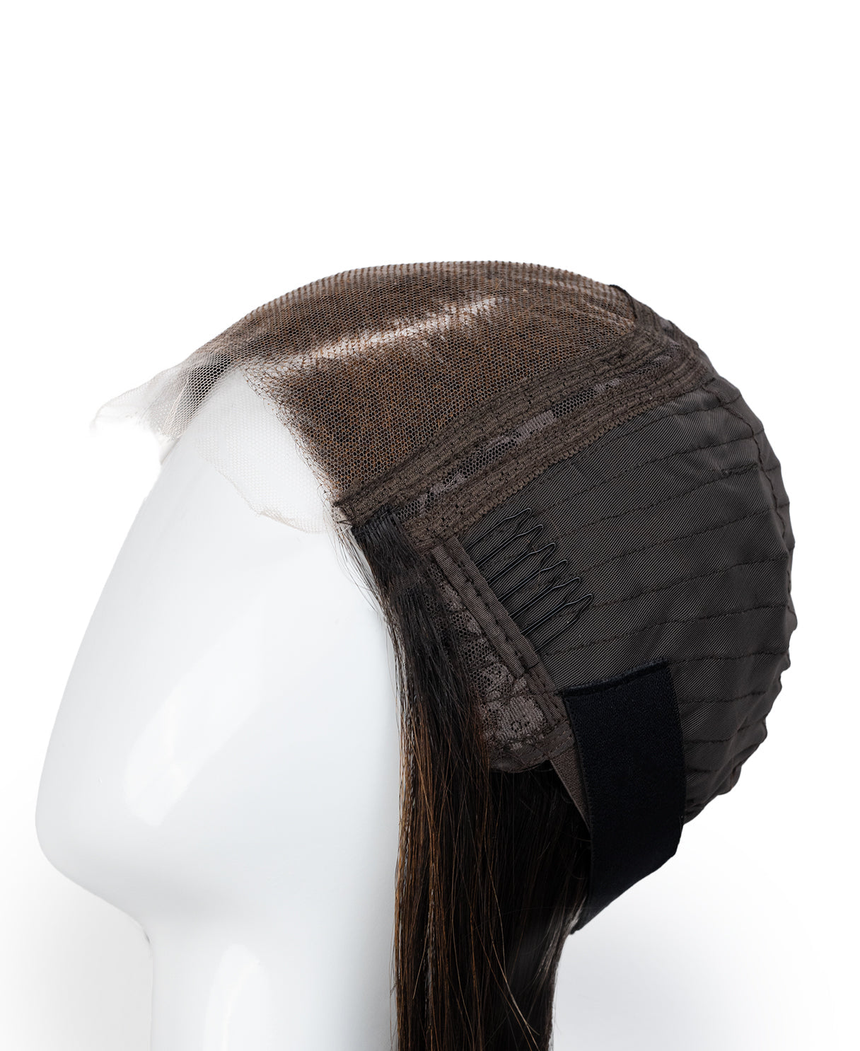 4x4 bob human wig - 10" brown highlights.