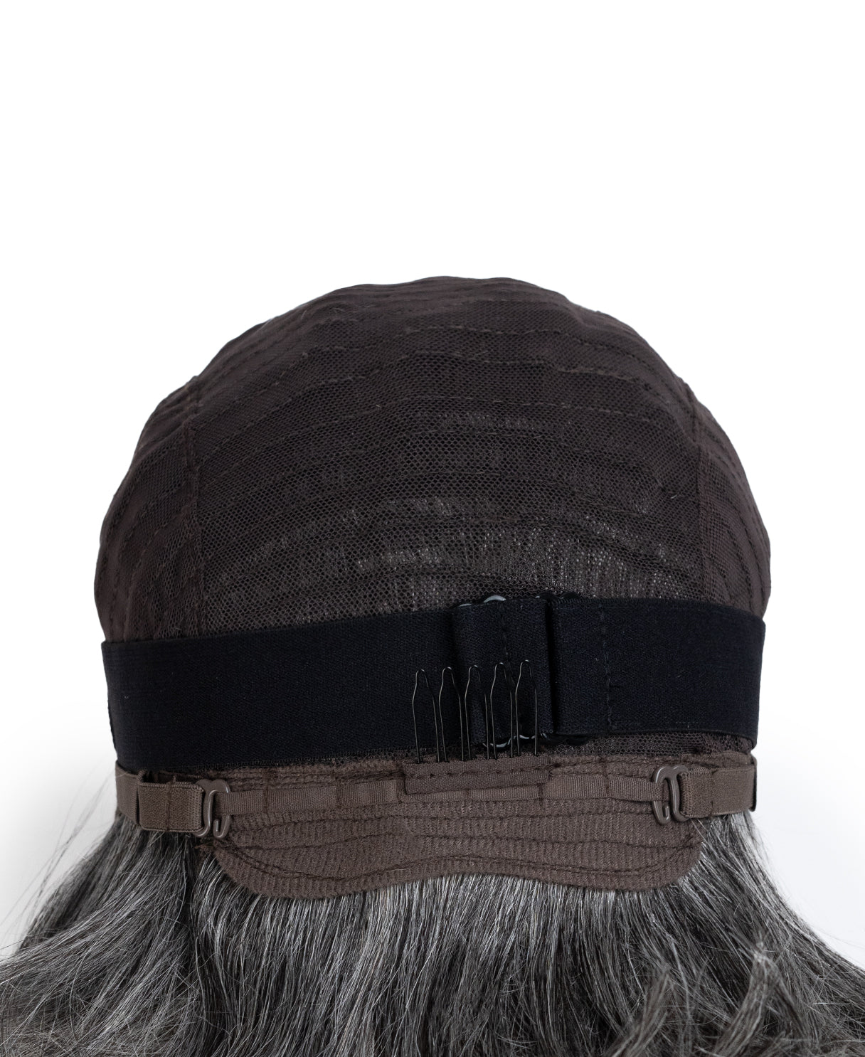 long bob with side part human wig - 10" salt and pepper.